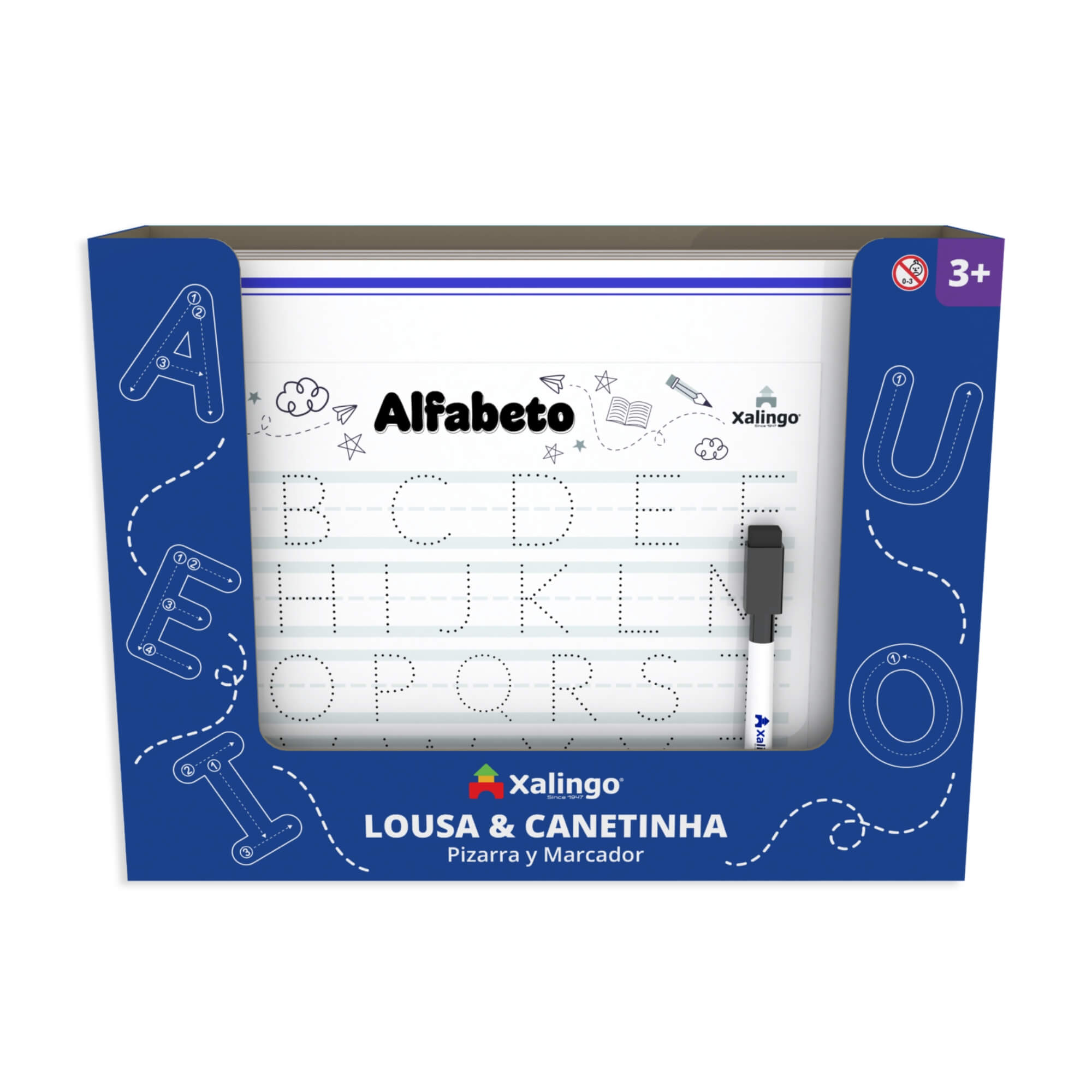 Kit Lousa e Canetinha c/ Folhas Guia Apagáveis Xalingo - 20243