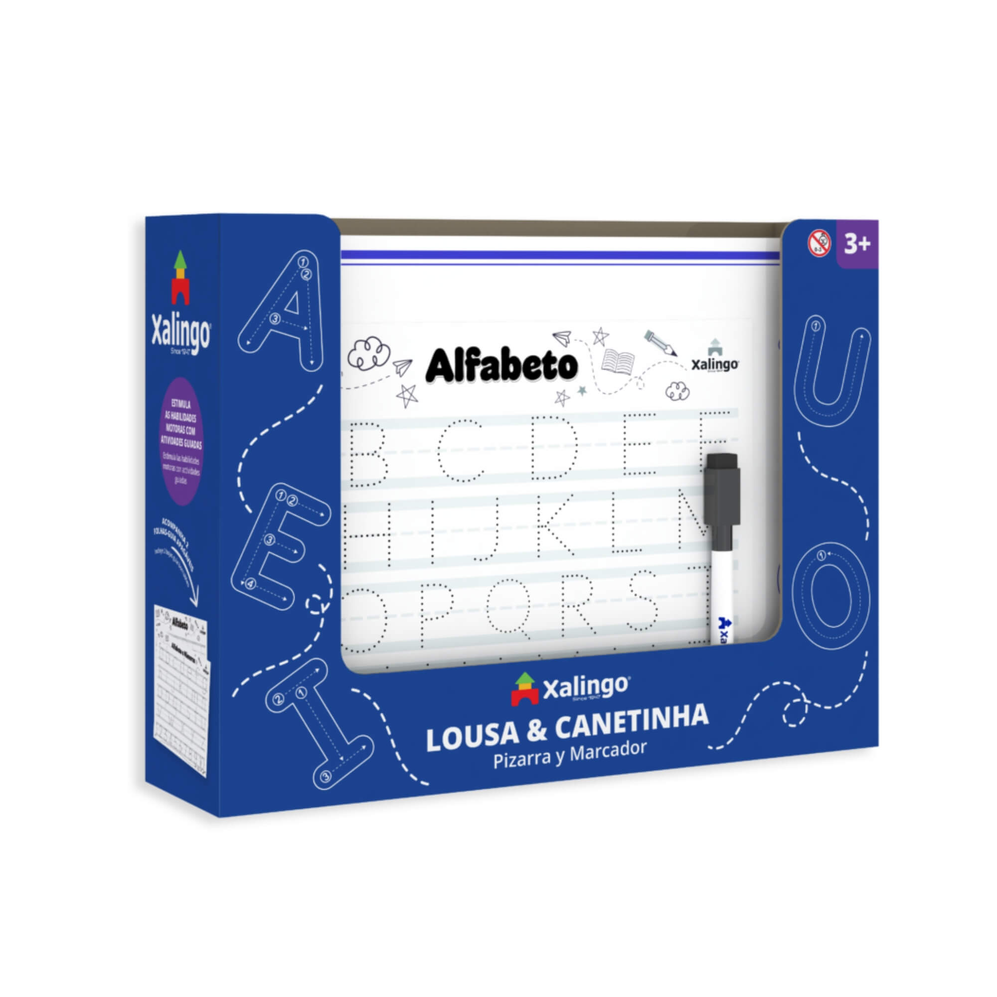 Kit Lousa e Canetinha c/ Folhas Guia Apagáveis Xalingo - 20243
