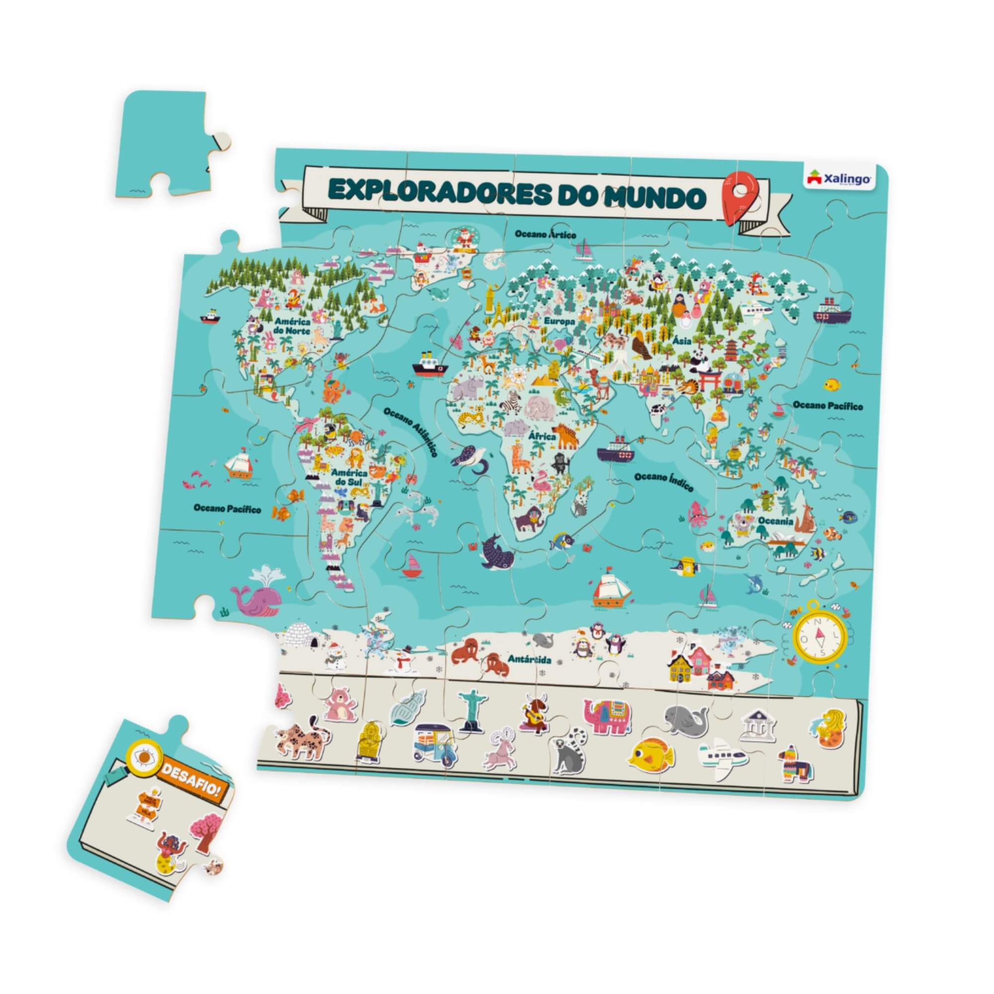 Quebra-Cabeça Exploradores do Mundo 33 Peças Xalingo - 20310