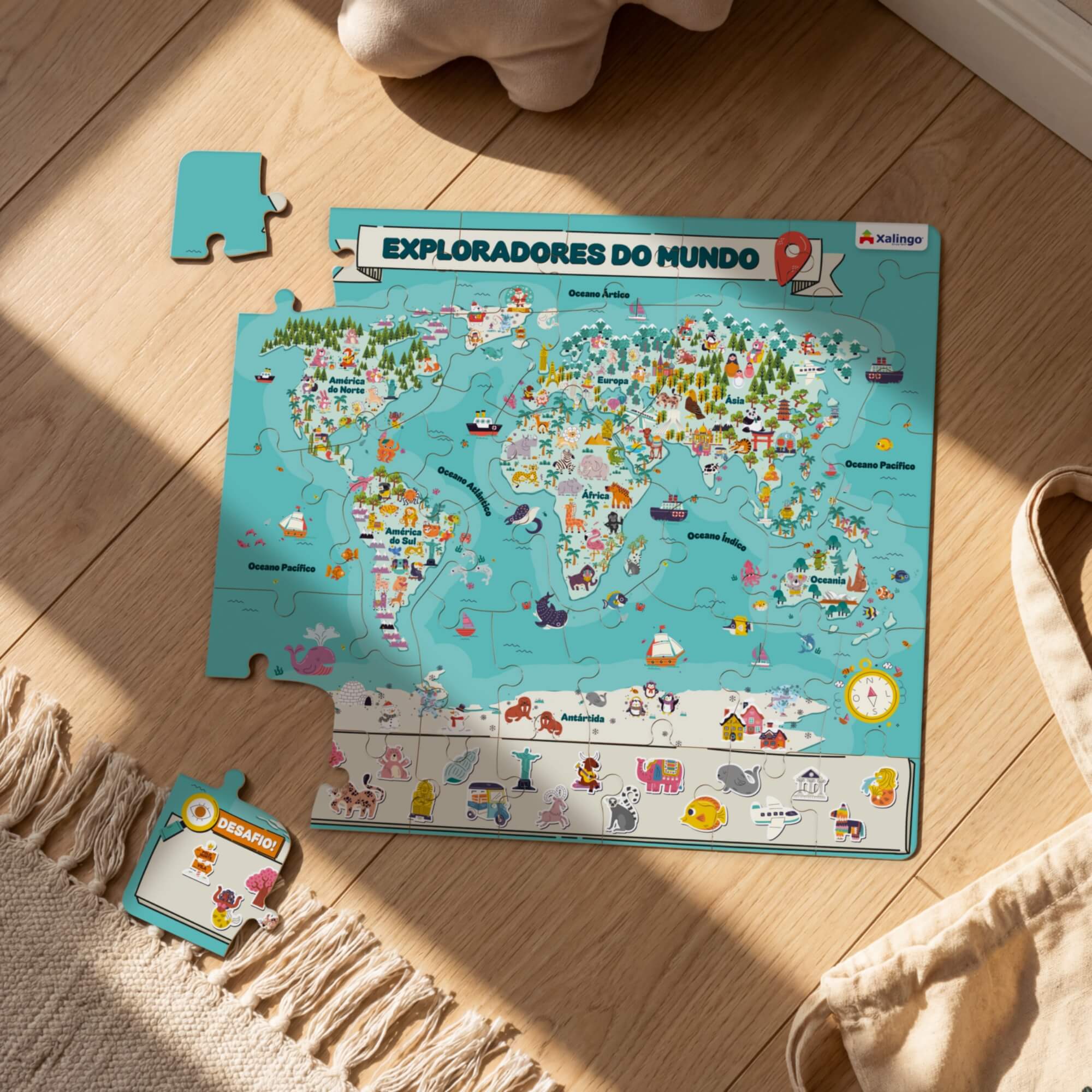 Quebra-Cabeça Exploradores do Mundo 33 Peças Xalingo - 20310