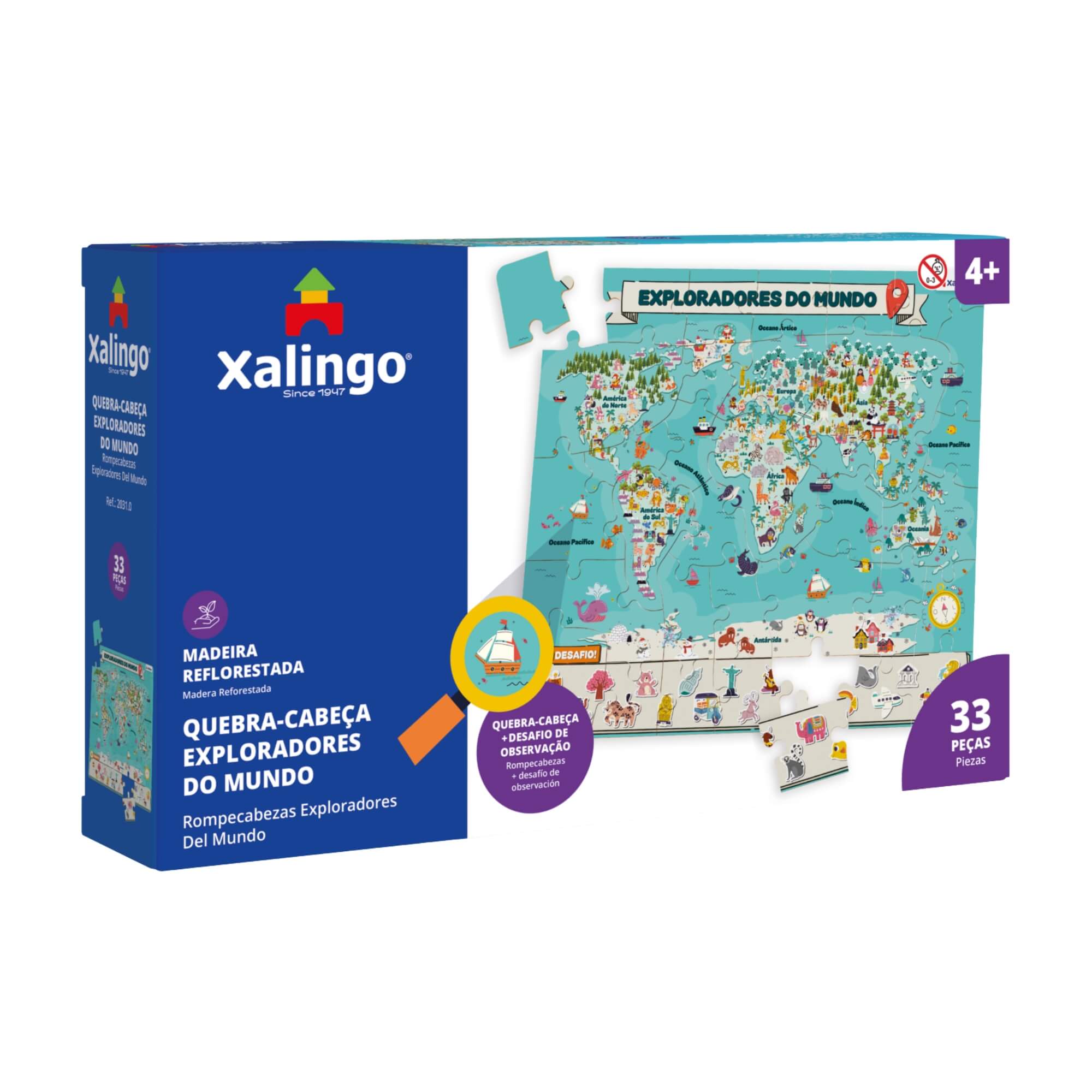 Quebra-Cabeça Exploradores do Mundo 33 Peças Xalingo - 20310