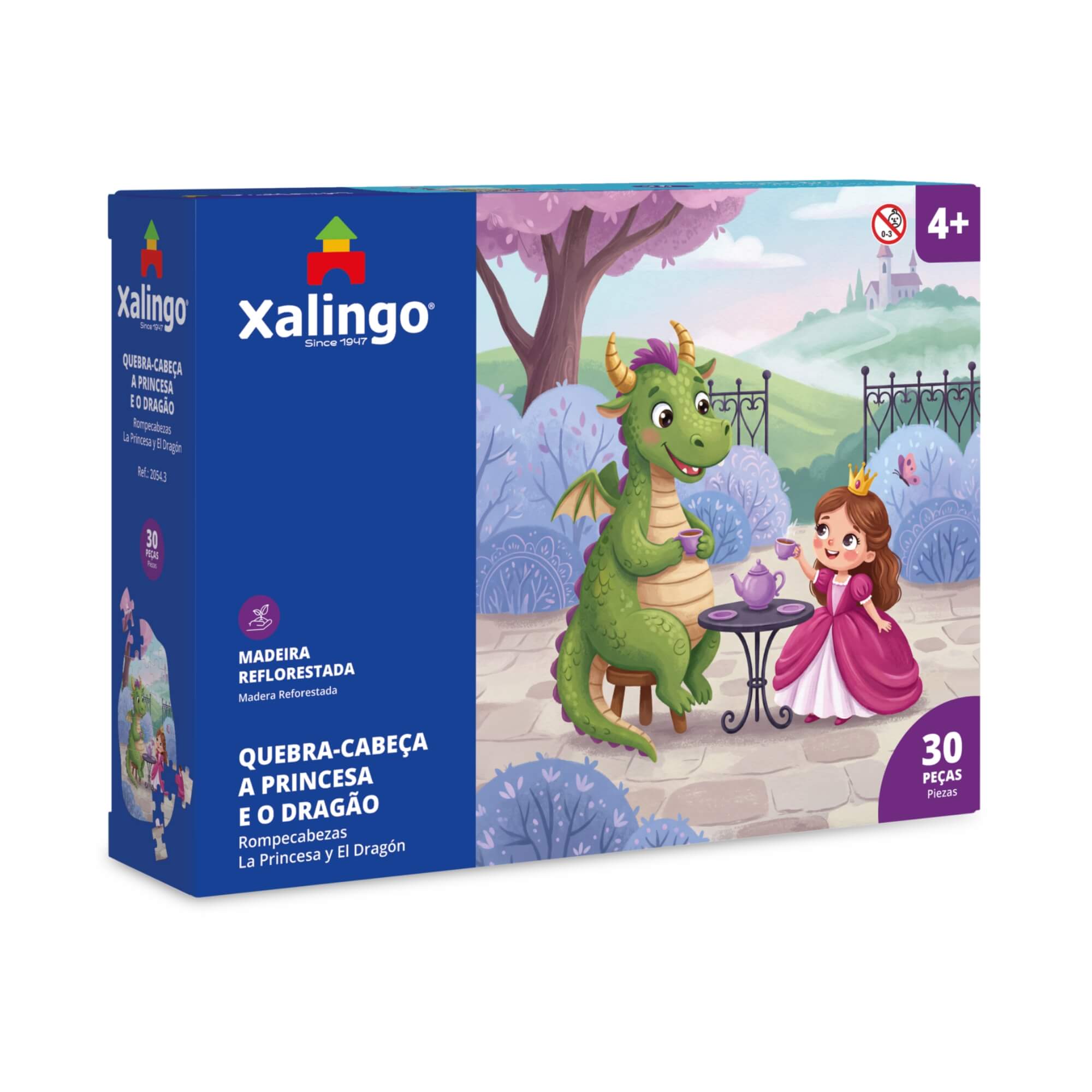 Quebra-Cabeça A Princesa e o Dragão 30 Peças +4 Anos Xalingo - 20543