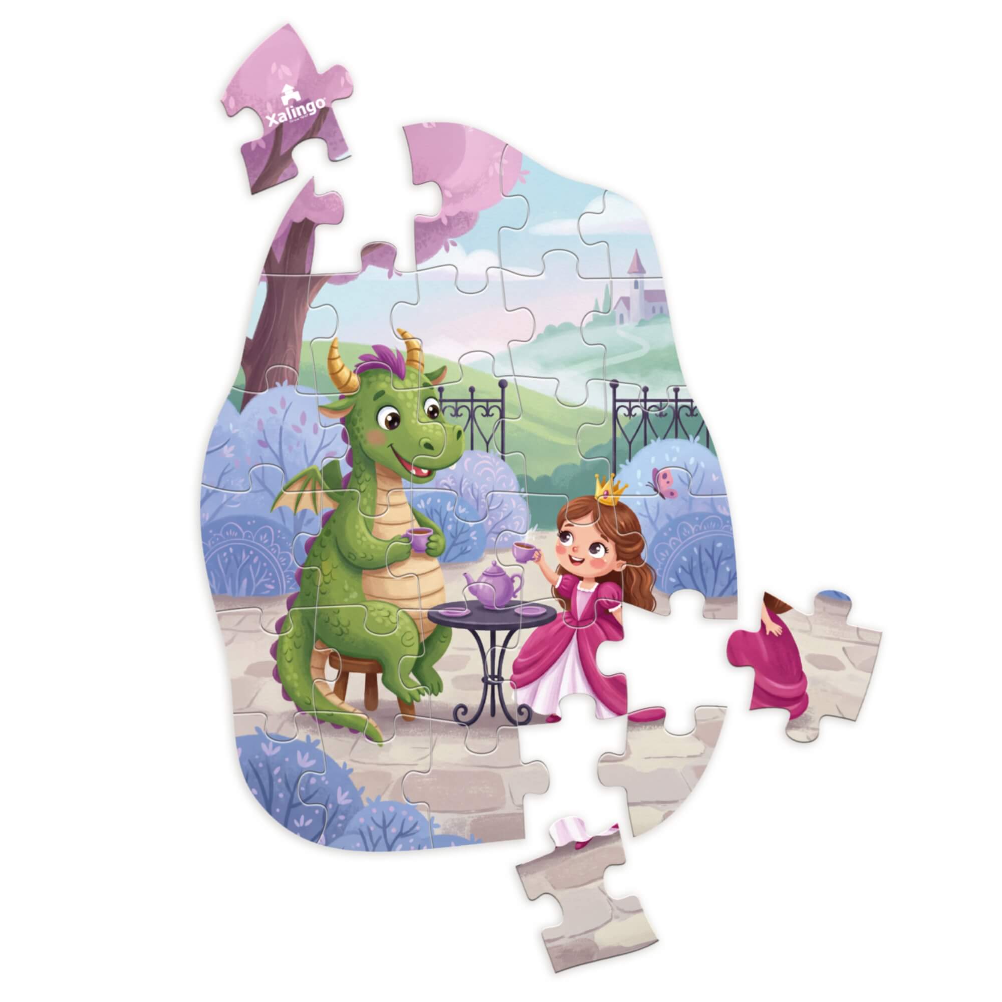 Quebra-Cabeça A Princesa e o Dragão 30 Peças +4 Anos Xalingo - 20543