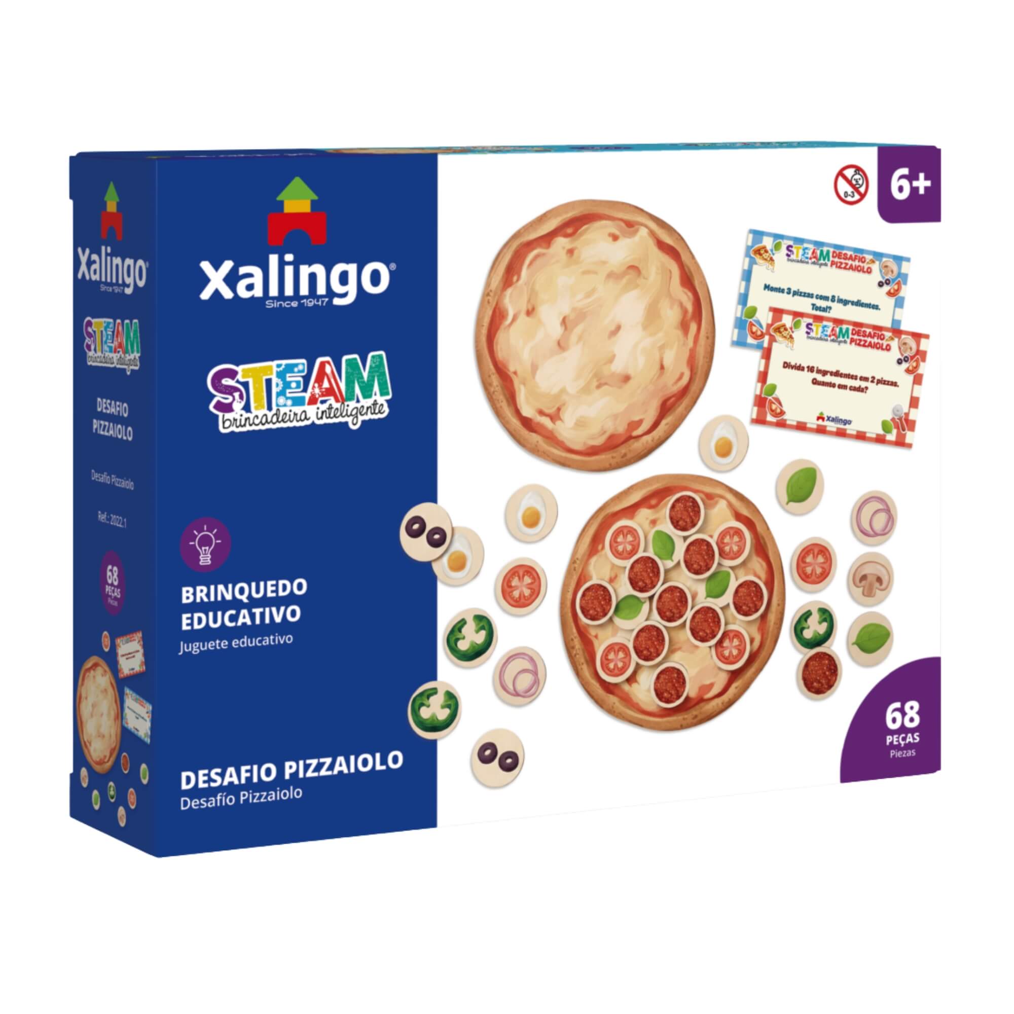 Jogo Educativo STEAM Desafio Pizzaiolo 68 Peças Xalingo - 20221
