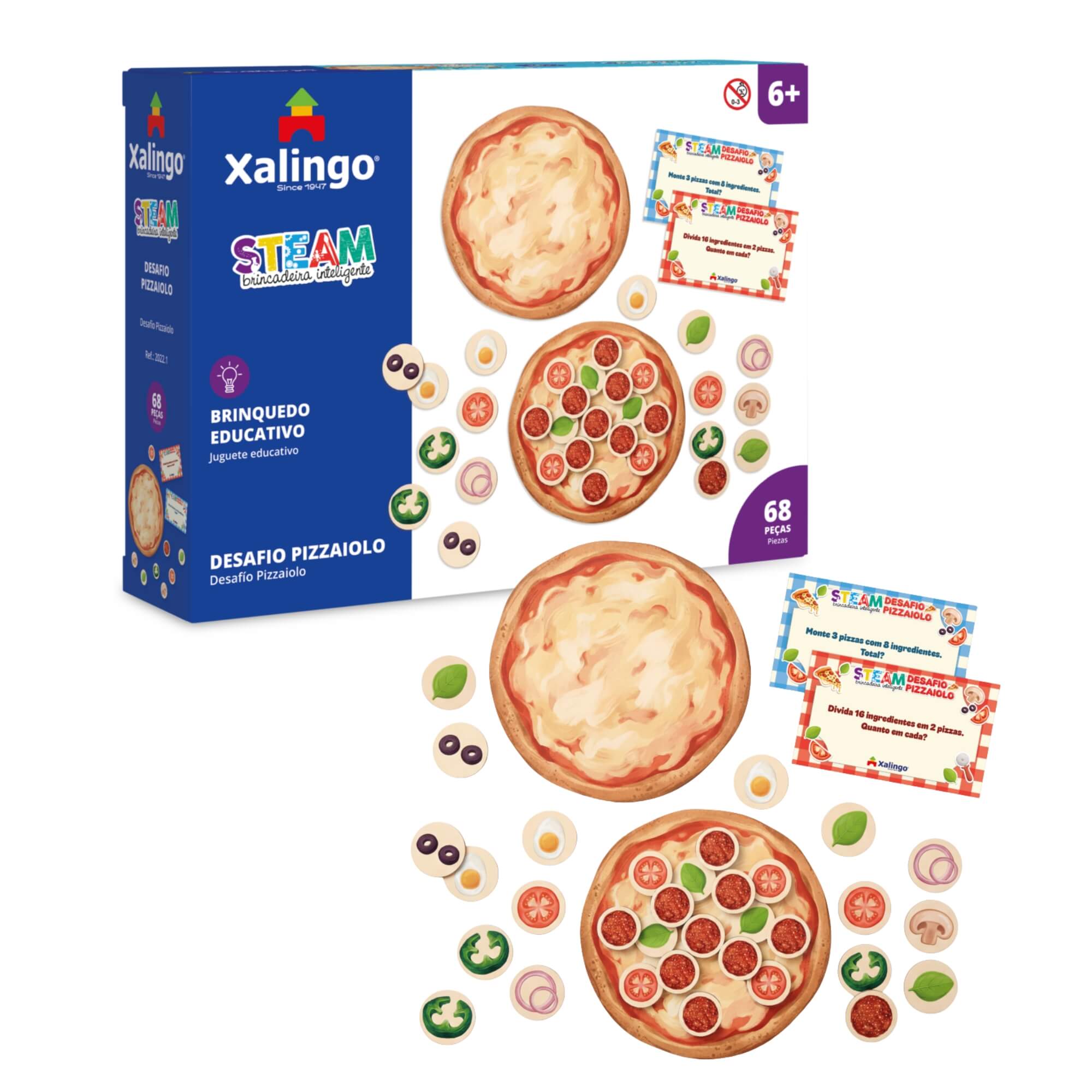 Jogo Educativo STEAM Desafio Pizzaiolo 68 Peças Xalingo - 20221