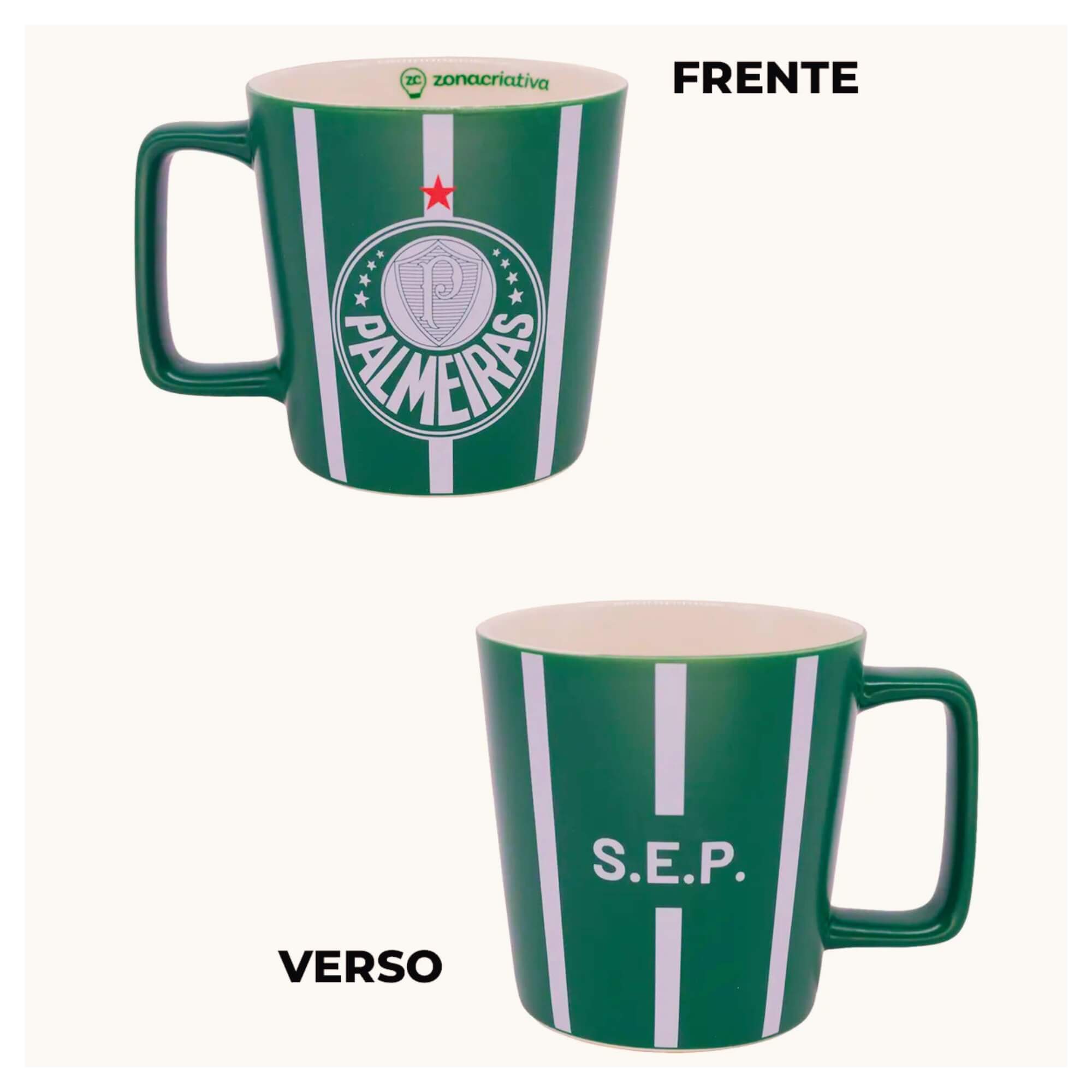 Caneca Buck 400ml Palmeiras Zona Criativa - 10026718