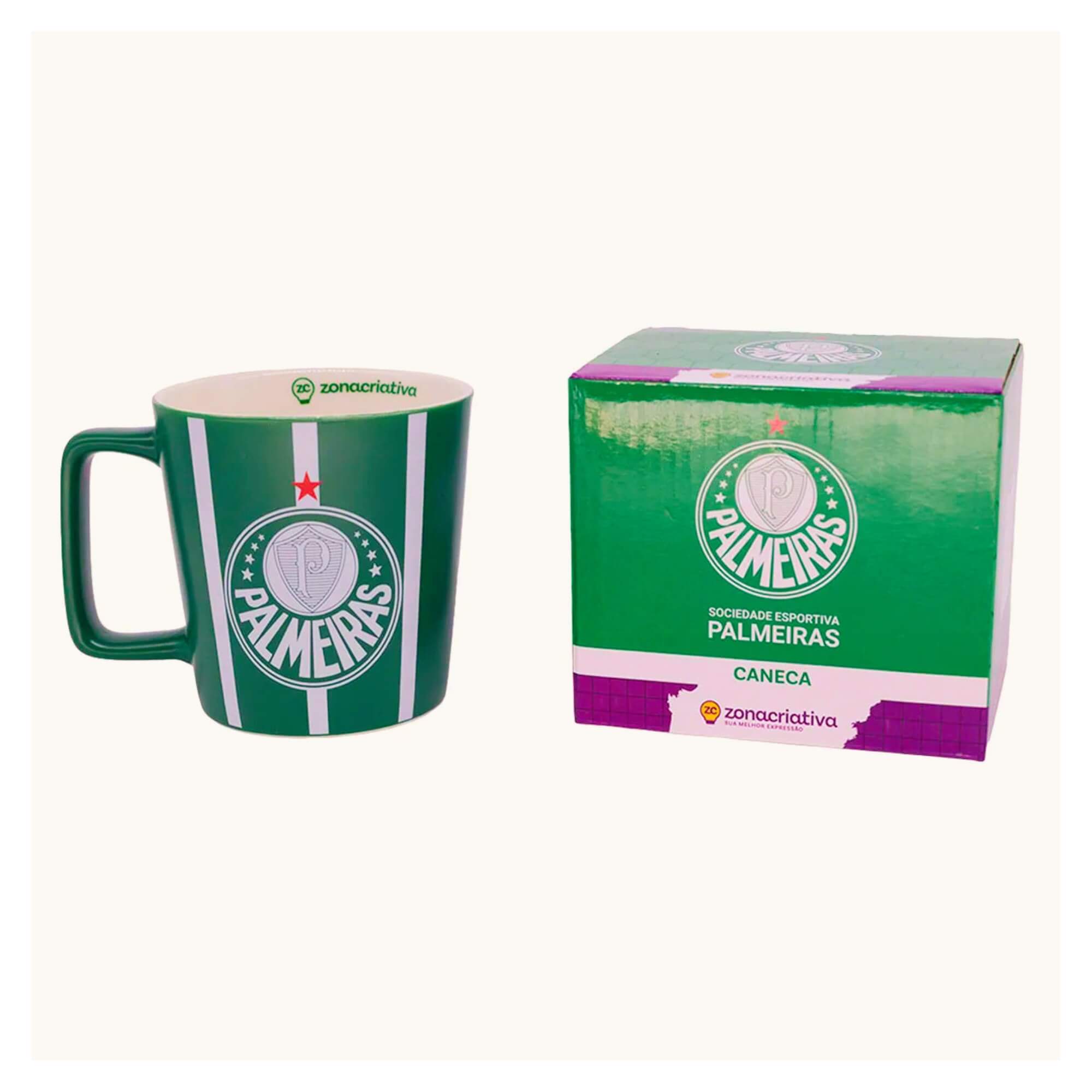 Caneca Buck 400ml Palmeiras Zona Criativa - 10026718