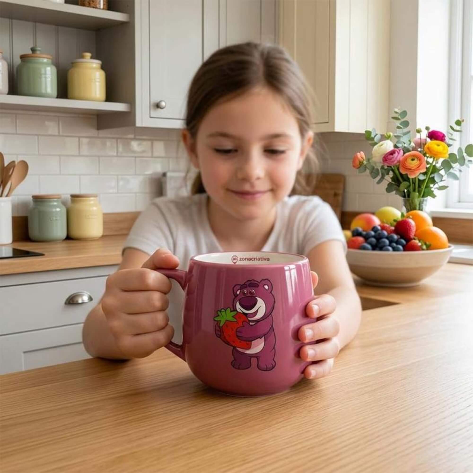 Caneca Maggie 400ml Lotso Strawberry Zona Criativa - 10026767