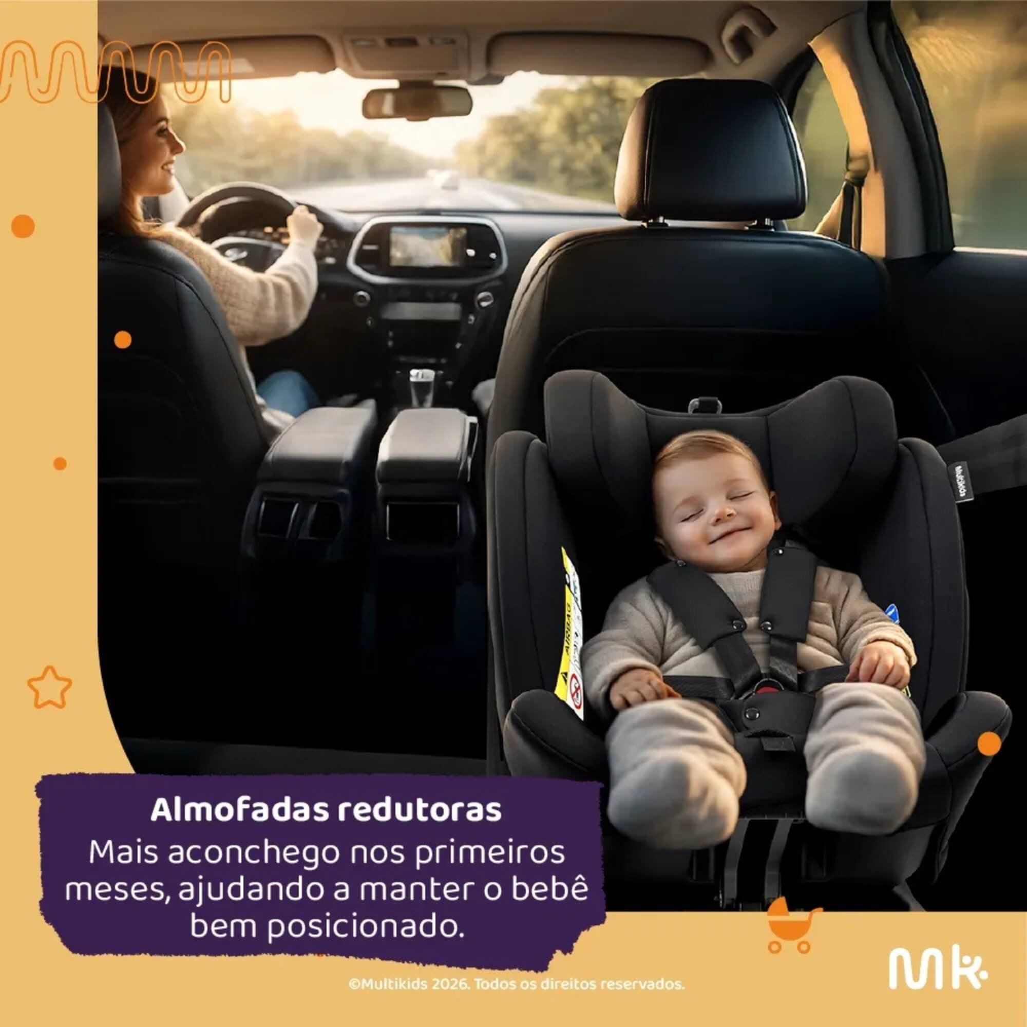 Cadeirinha Infantil para Carro Sierra 40-150cm cor Preto Multikids - BB711