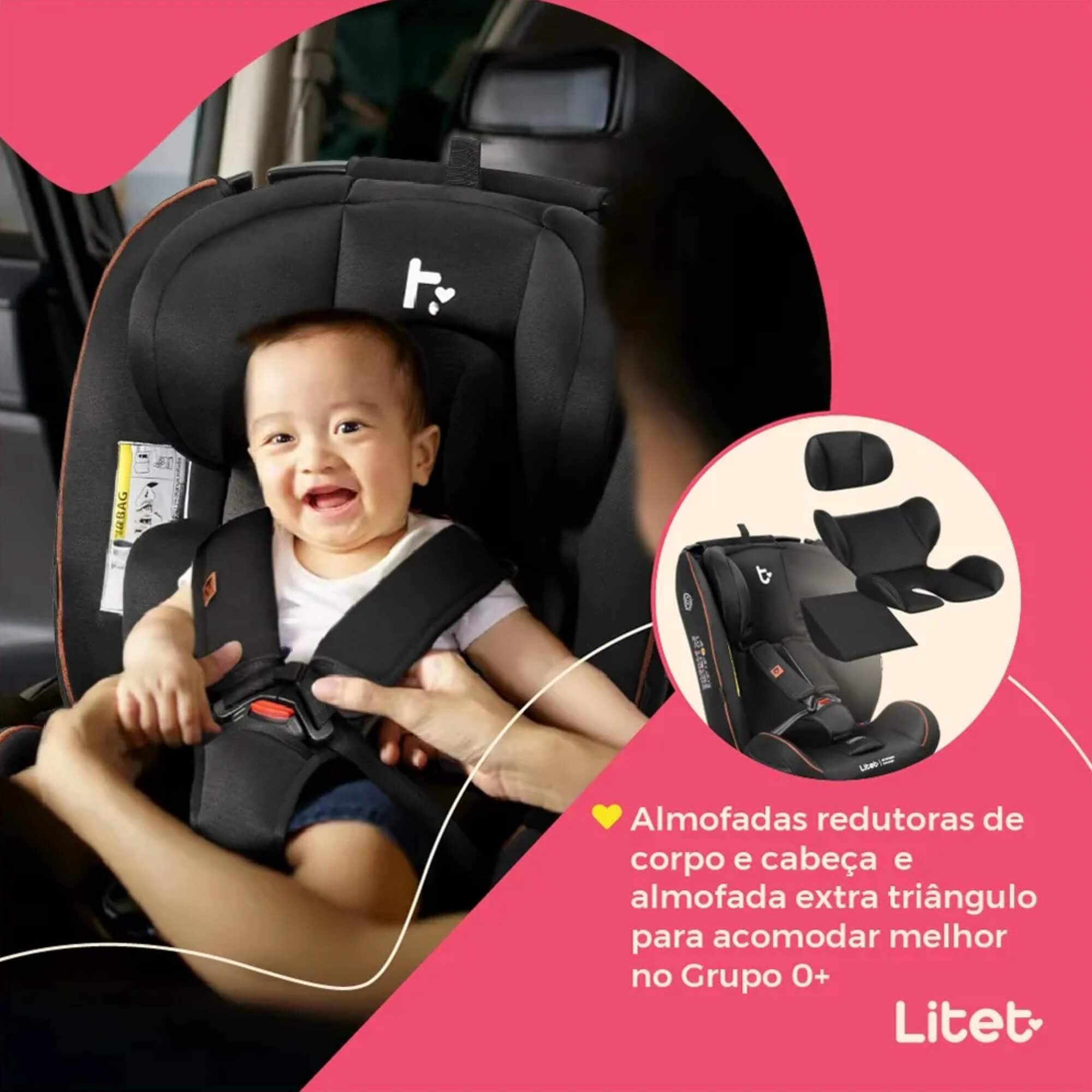 Cadeirinha Infantil para carro 0-36 kg Isofix All Stages Concept Preta Litet - BB485