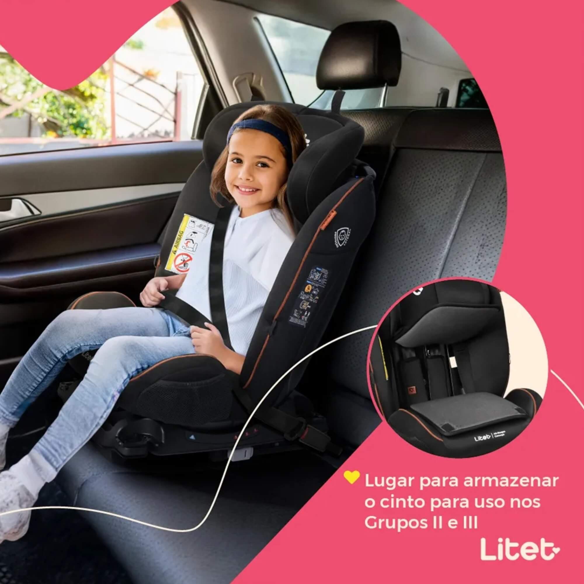 Cadeirinha Infantil para carro 0-36 kg Isofix All Stages Concept Preta Litet - BB485