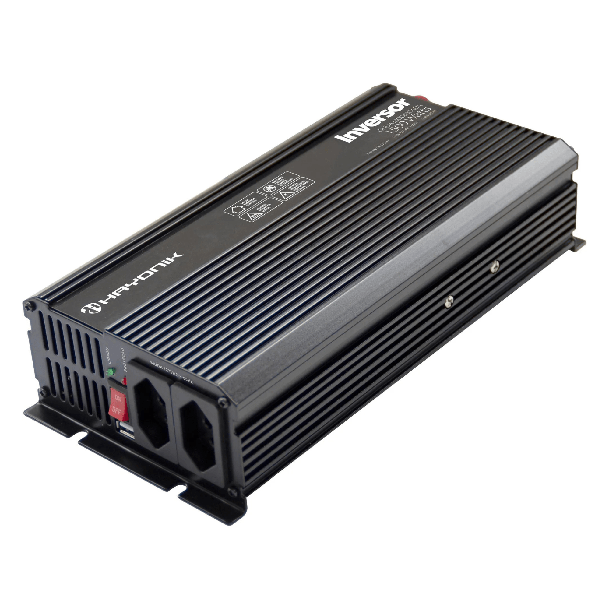 Inversor Automotivo MSW2115 Onda Modificada 1500W 24V/127V Hayonik - 0000084822