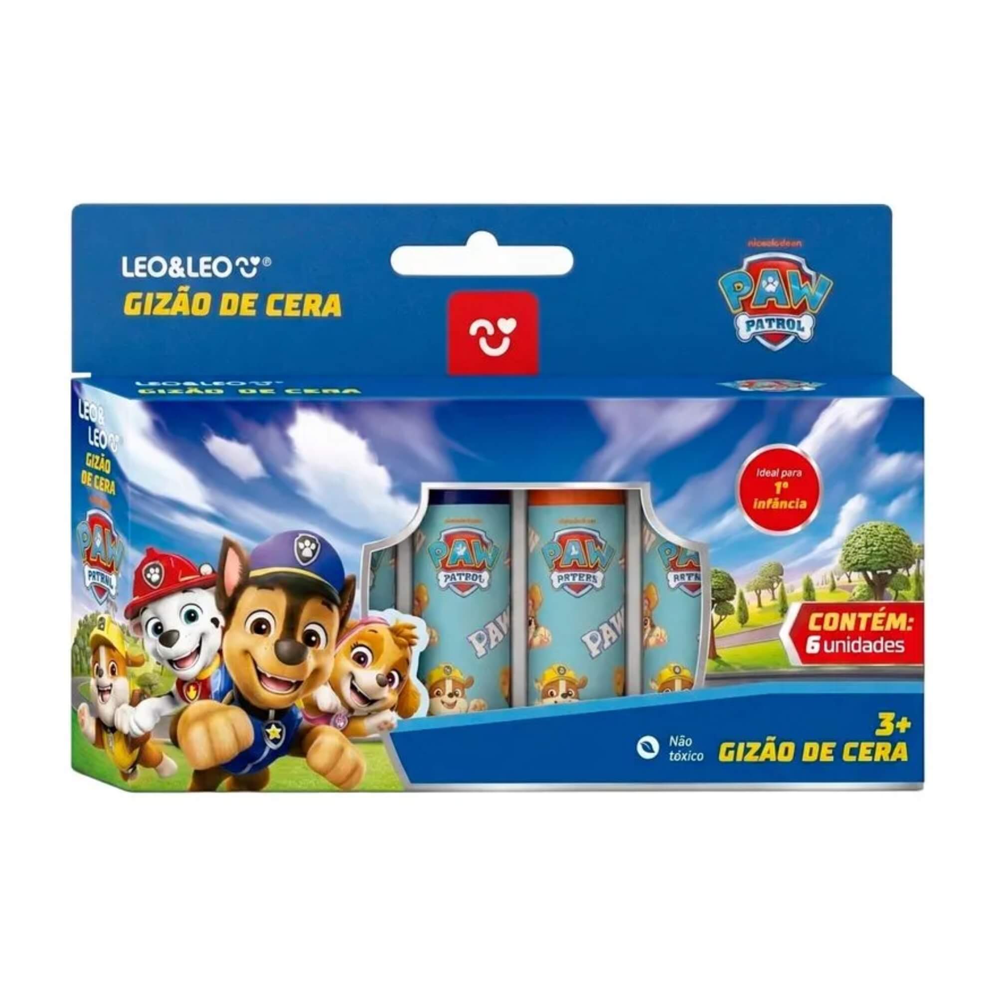 Gizão de Cera Patrulha Canina 6 Cores Pacote 6 - Leonora 10718