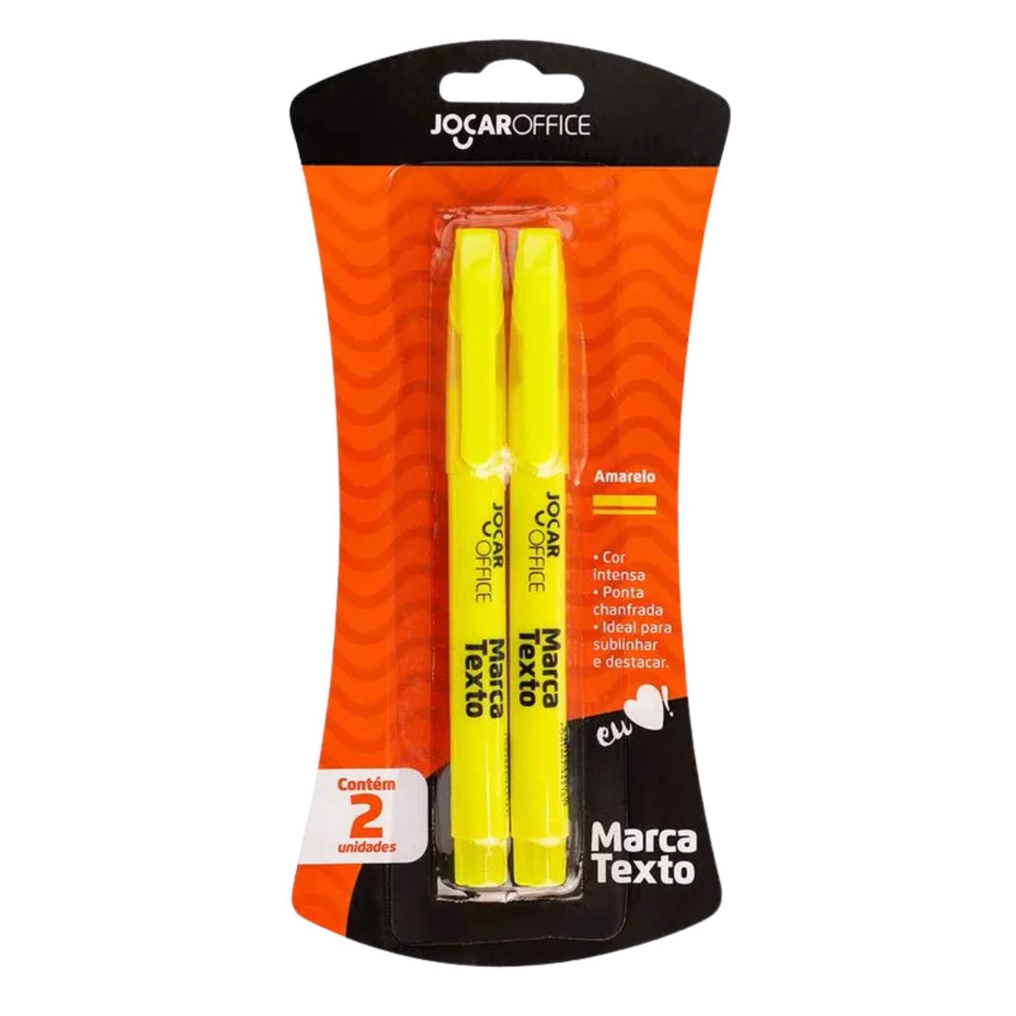 Marca-Texto Amarelo Blister com 2 Unidades - Leonora 10728