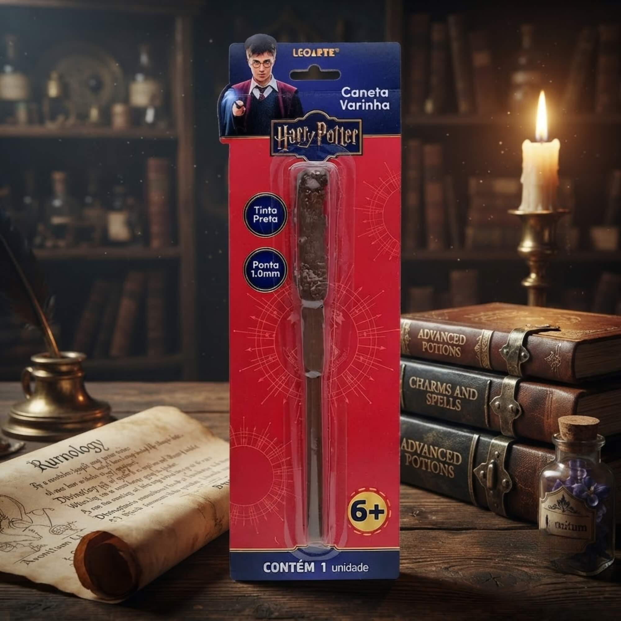 Caneta Esferográfica Varinha Harry Potter 1.0 LeoArte Leonora - 10744