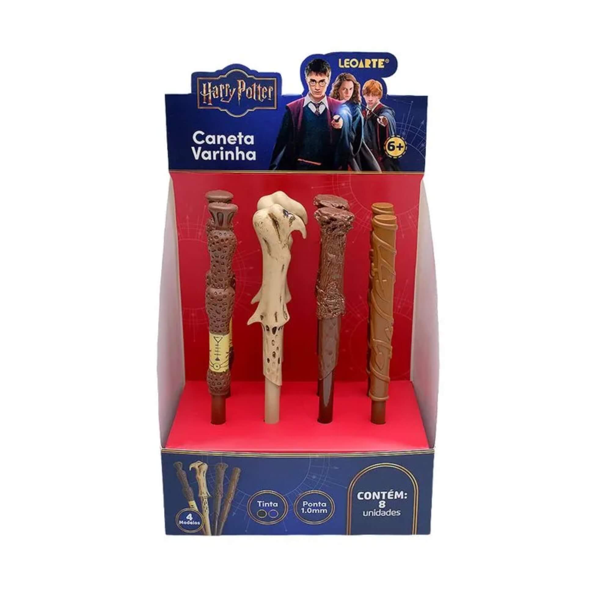 Caneta Varinha Harry Potter Display com 8 Unidades - Leonora 10745