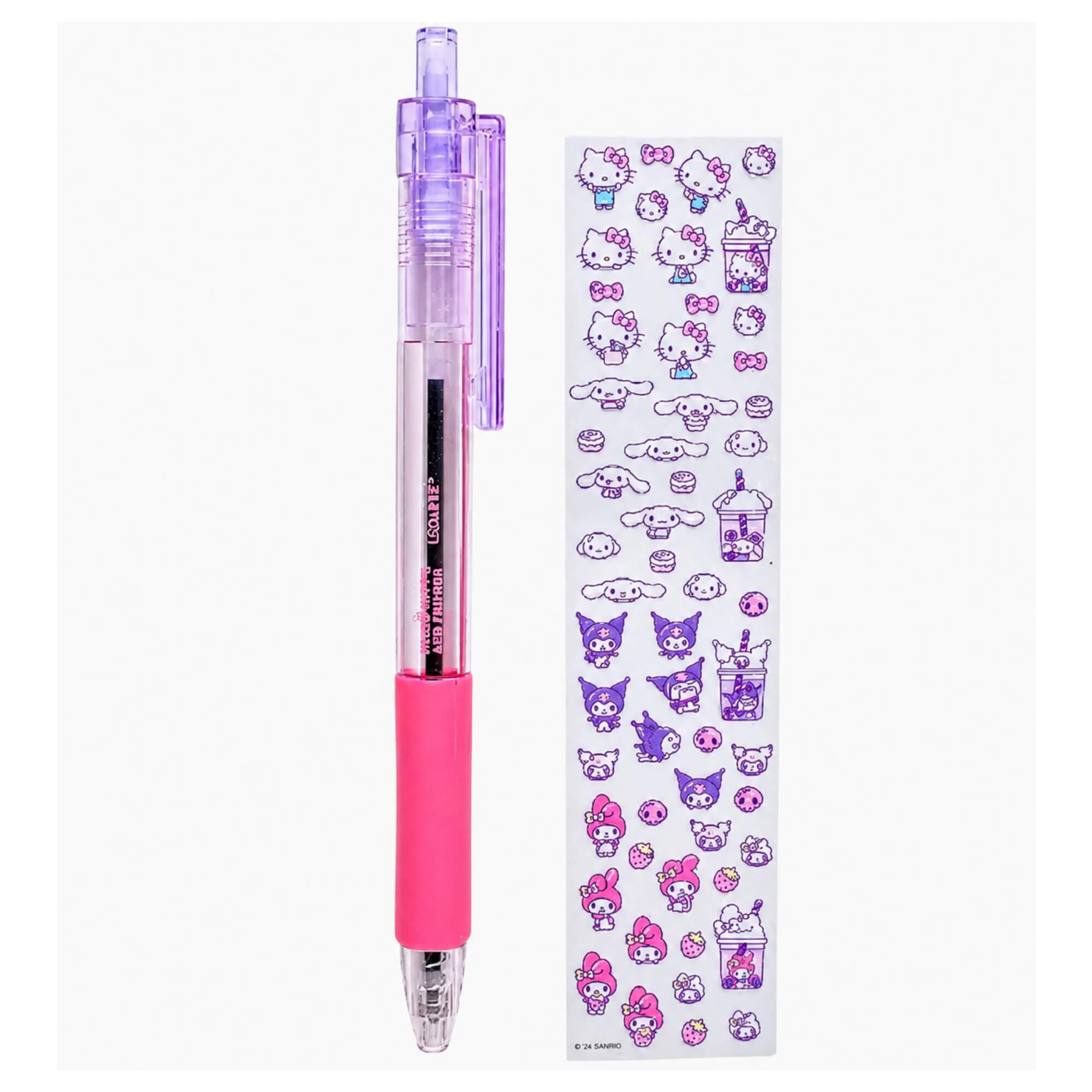 Caneta Esferográfica 0,7mm Hello Kitty com Adesivos Personalizáveis - Leonora 10746