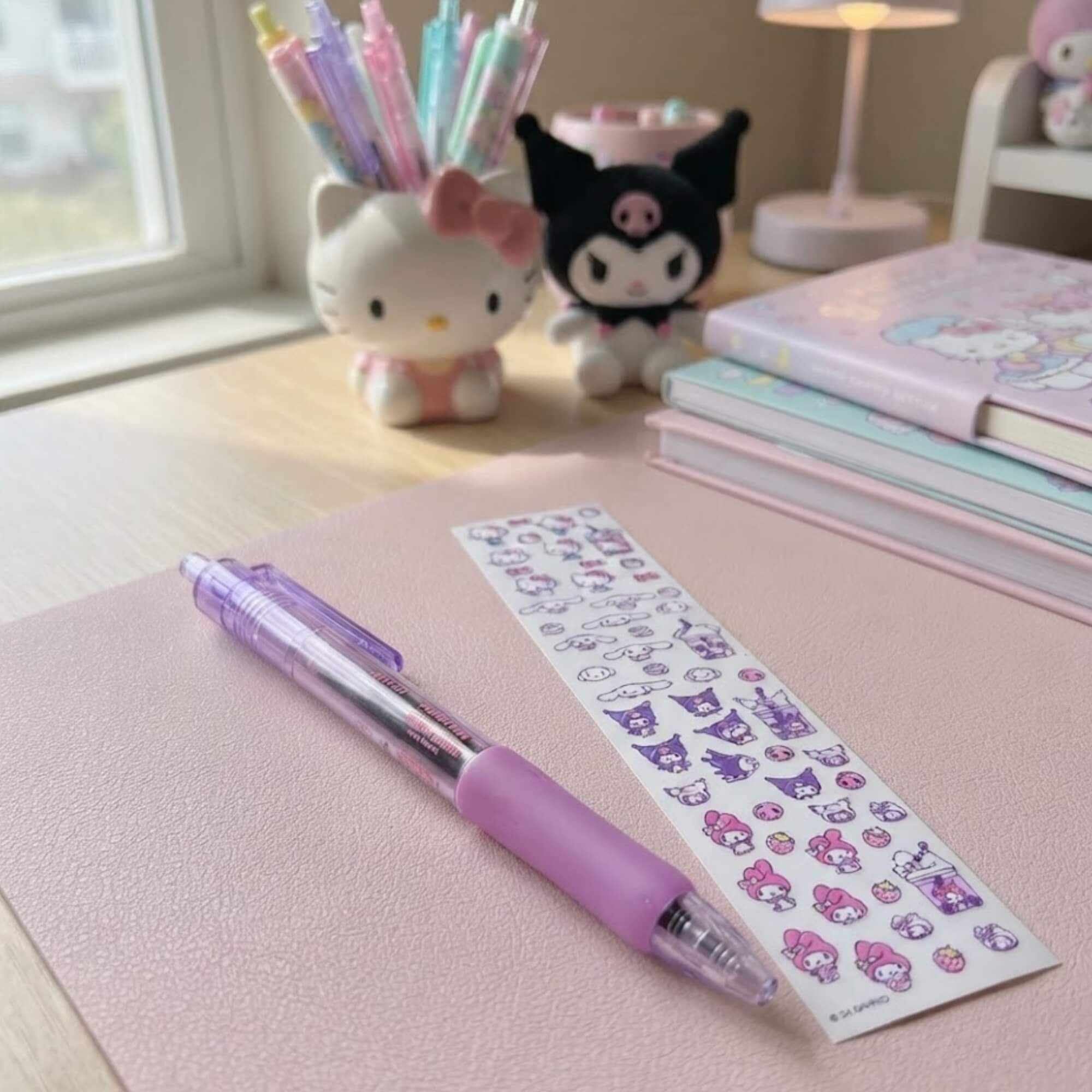 Caneta Esferográfica 0,7mm Hello Kitty com Adesivos Personalizáveis - Leonora 10746