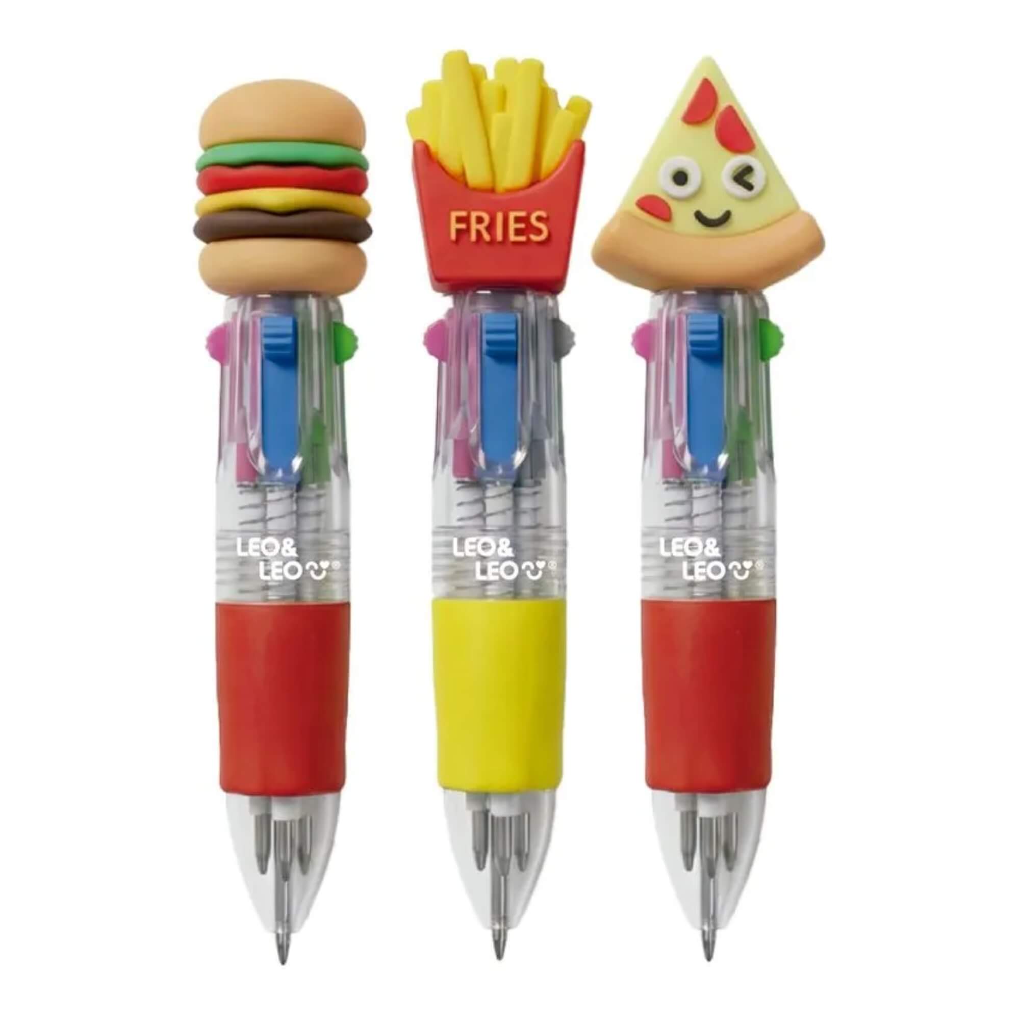 Caneta Mini 4 em 1 Food Trends Display com 8 Unidades - Leonora 10750