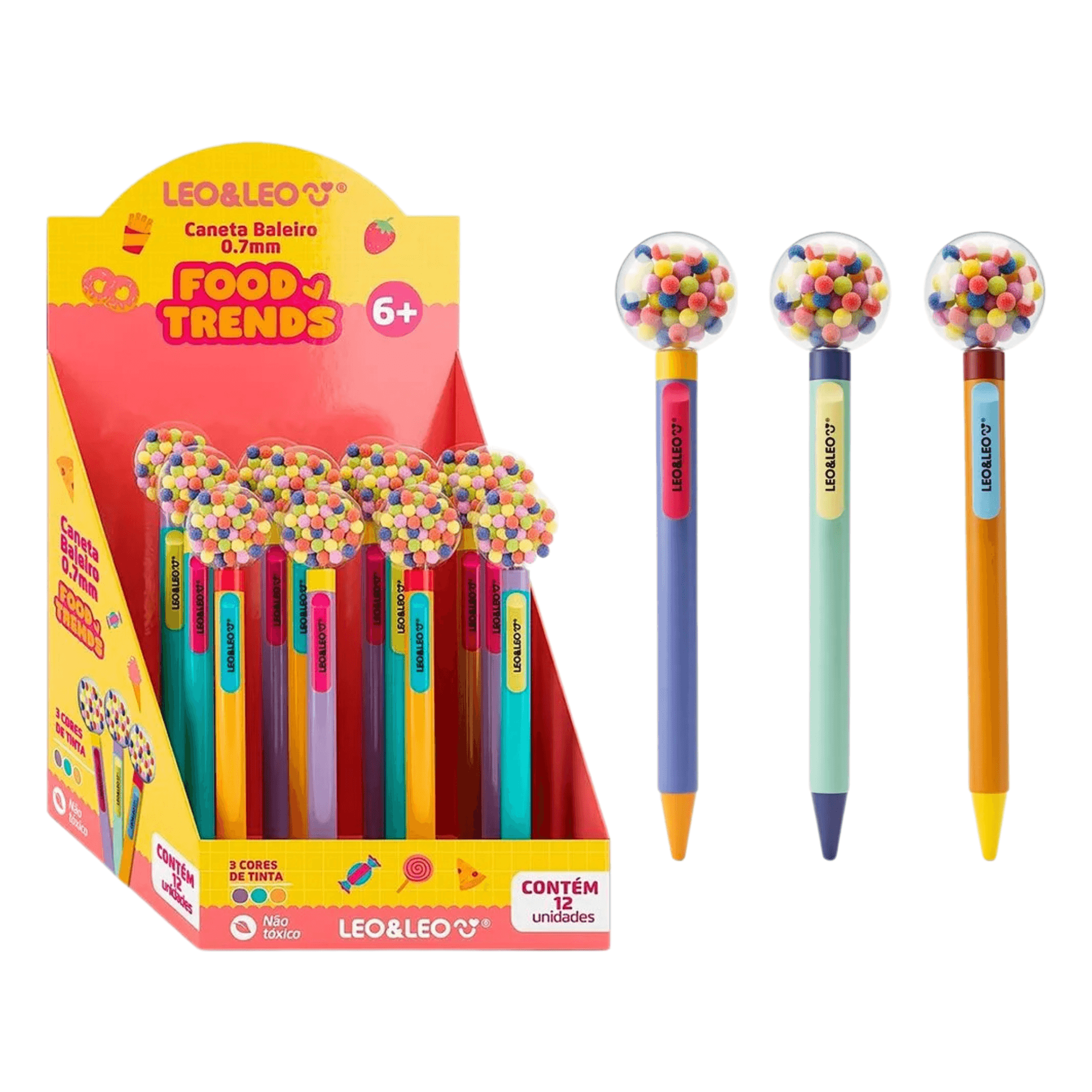 Caneta Baleiro 0.7mm Food Trends Display c/12un Leo&Leo Leonora - 10752
