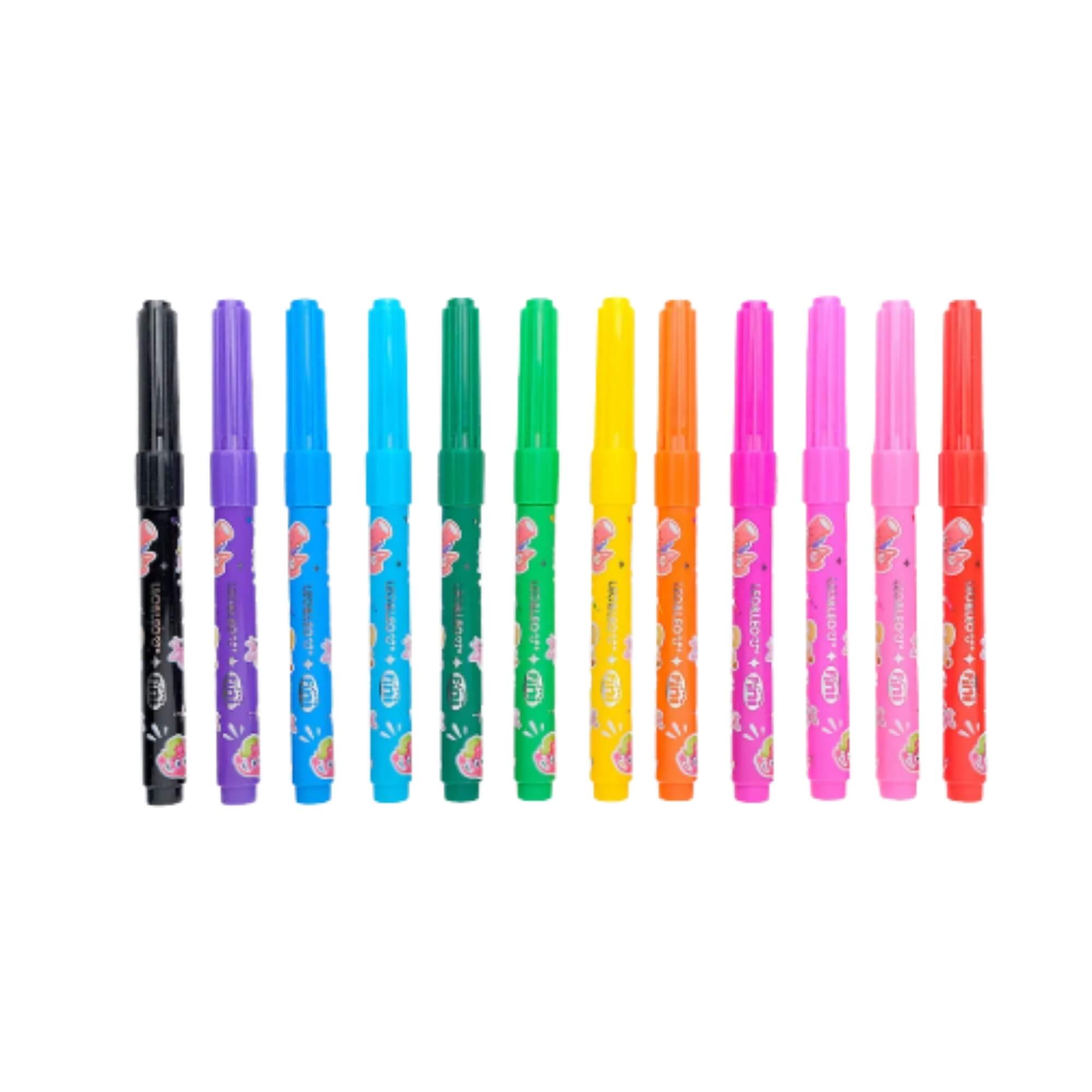 Canetinha Hidrocor Big Fini 12 Cores com Aroma - Leonora 10803