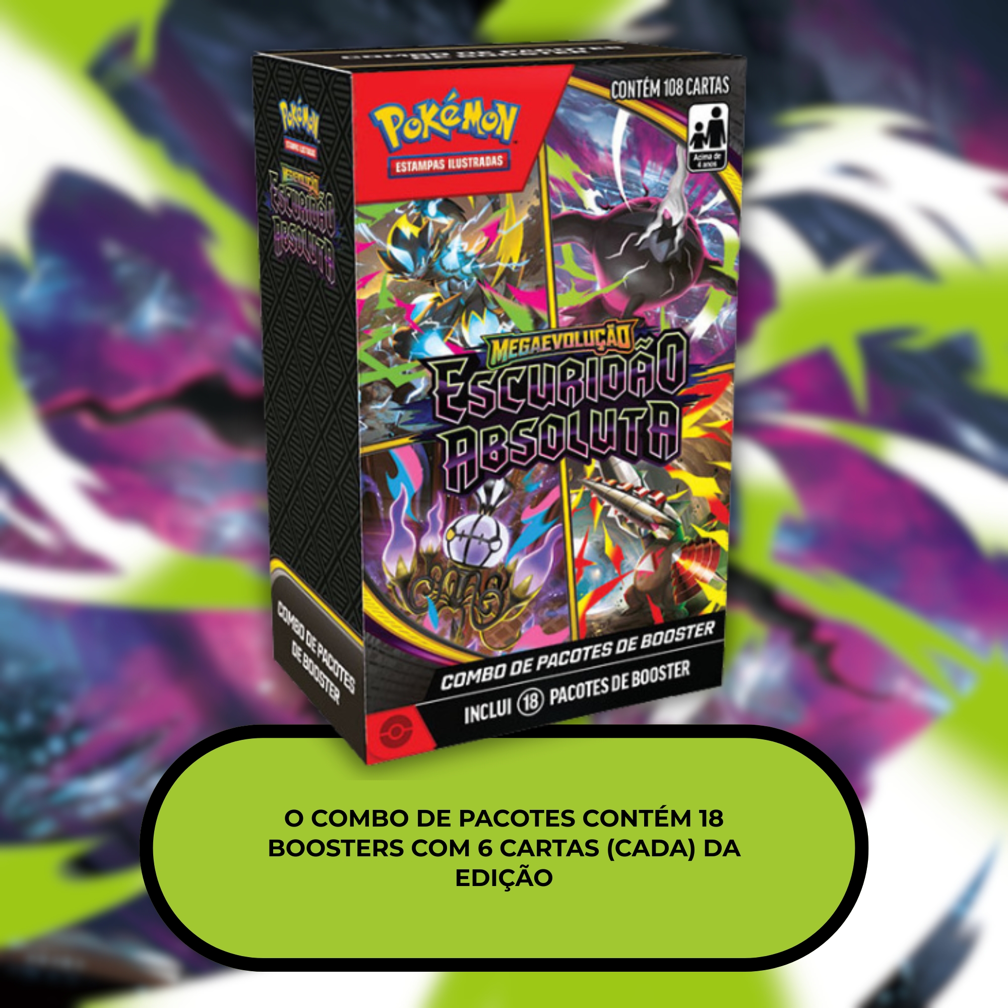 Combo de Booster Pokemon ME05 Escuridão Absoluta Copag - 36905