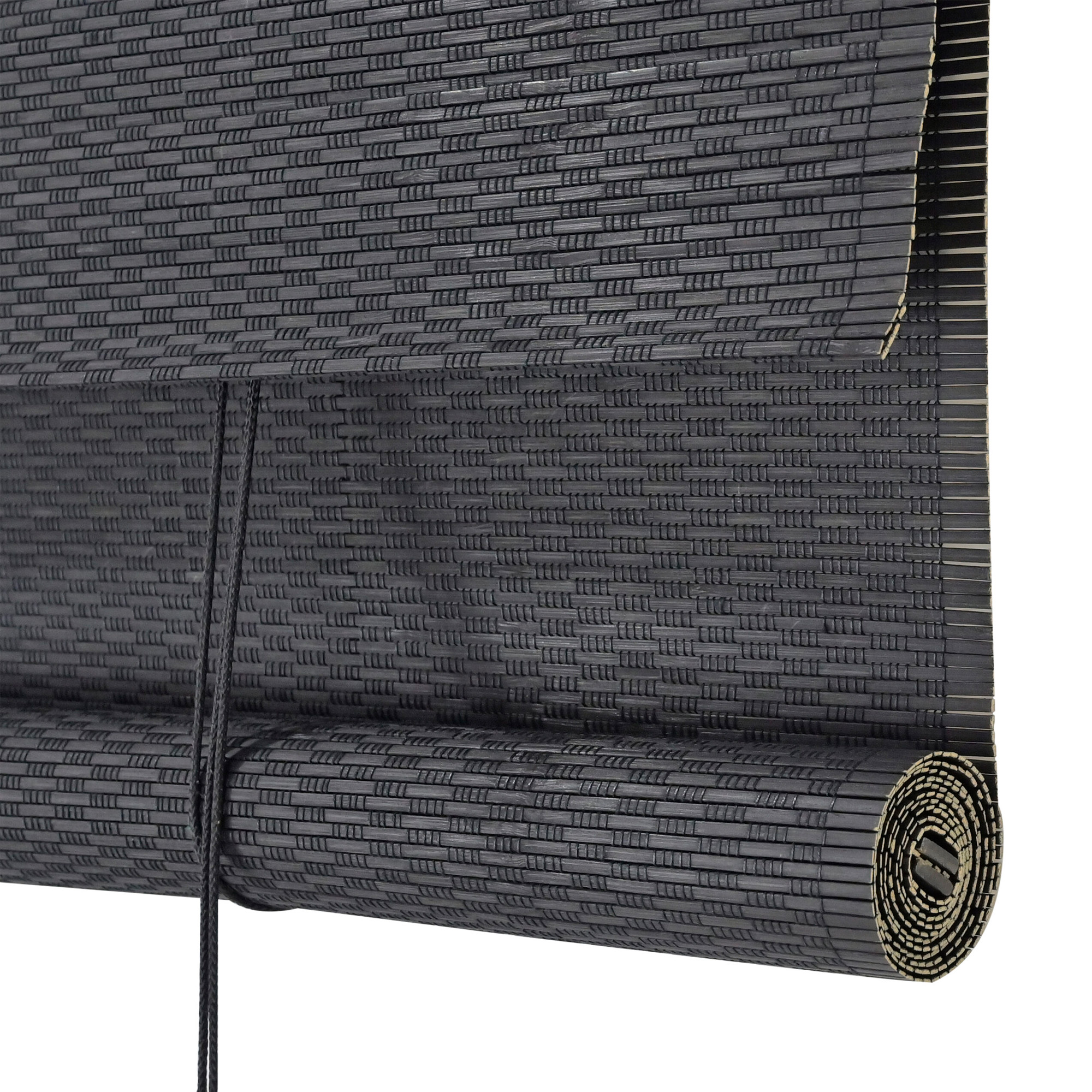 Persiana Rolo Bambu Bauhaus 160x160 Ébano Instalação Fácil Casa e Escritório Evolux - DBE02972