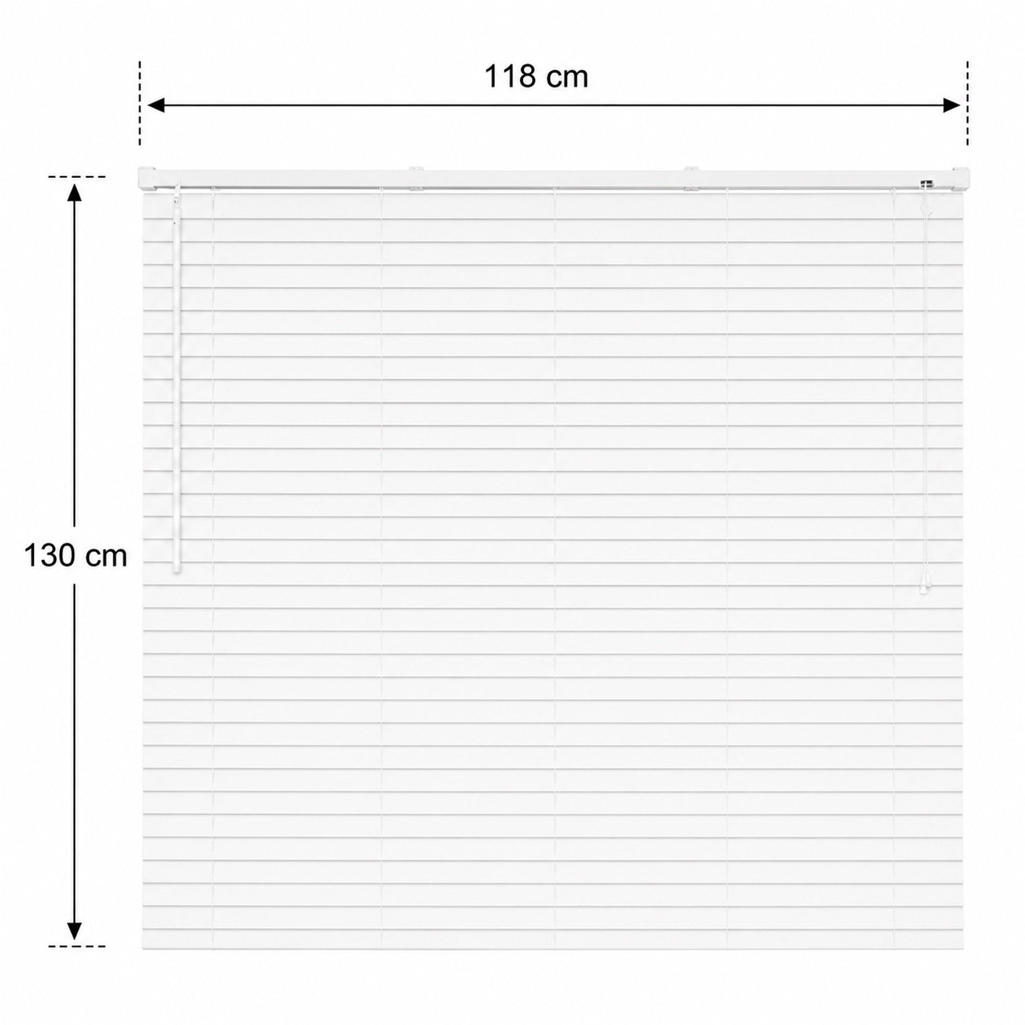 Persiana Horizontal OFF Full PVC 25mm 118x130cm Branca Evolux - D148033AON