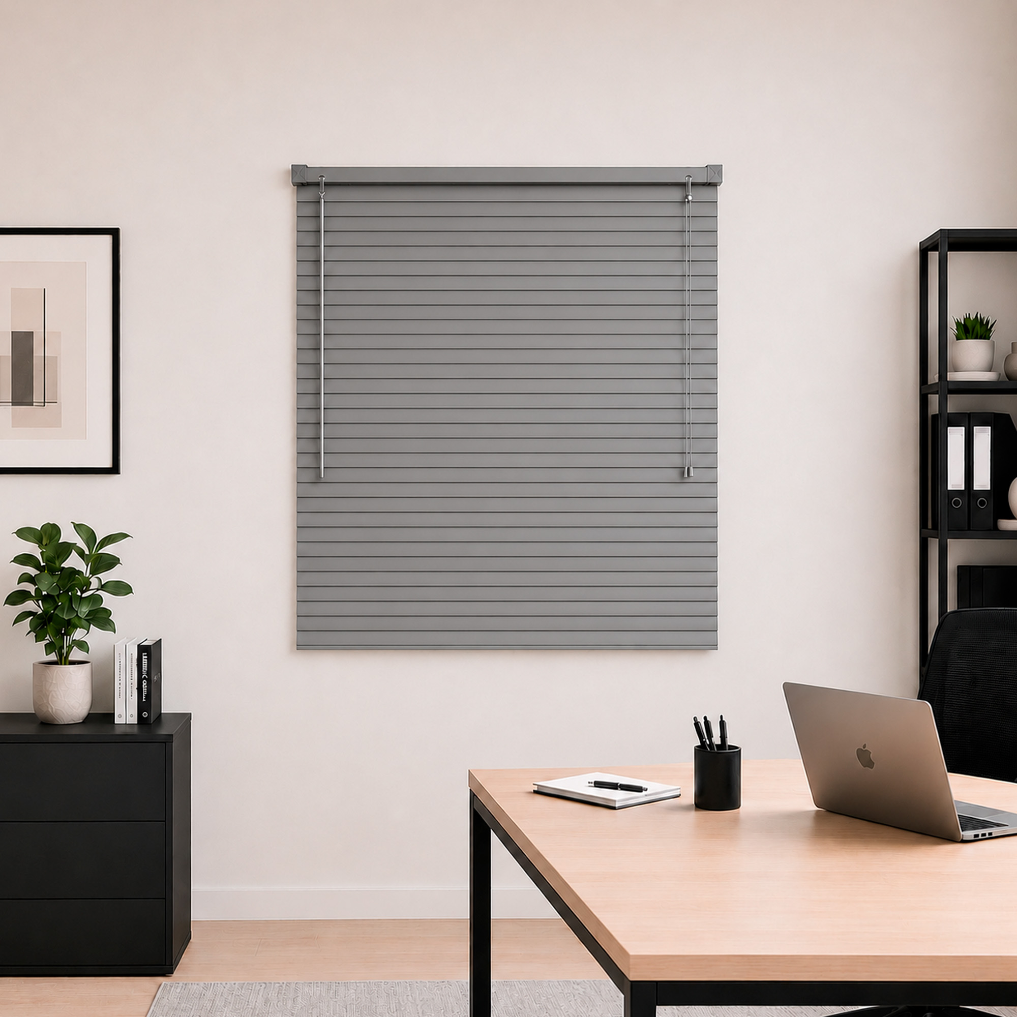 Full Persiana  118X130 Chumbo PVC 25mm Instalação Fácil Casa e Escritório Evolux - D148033MON