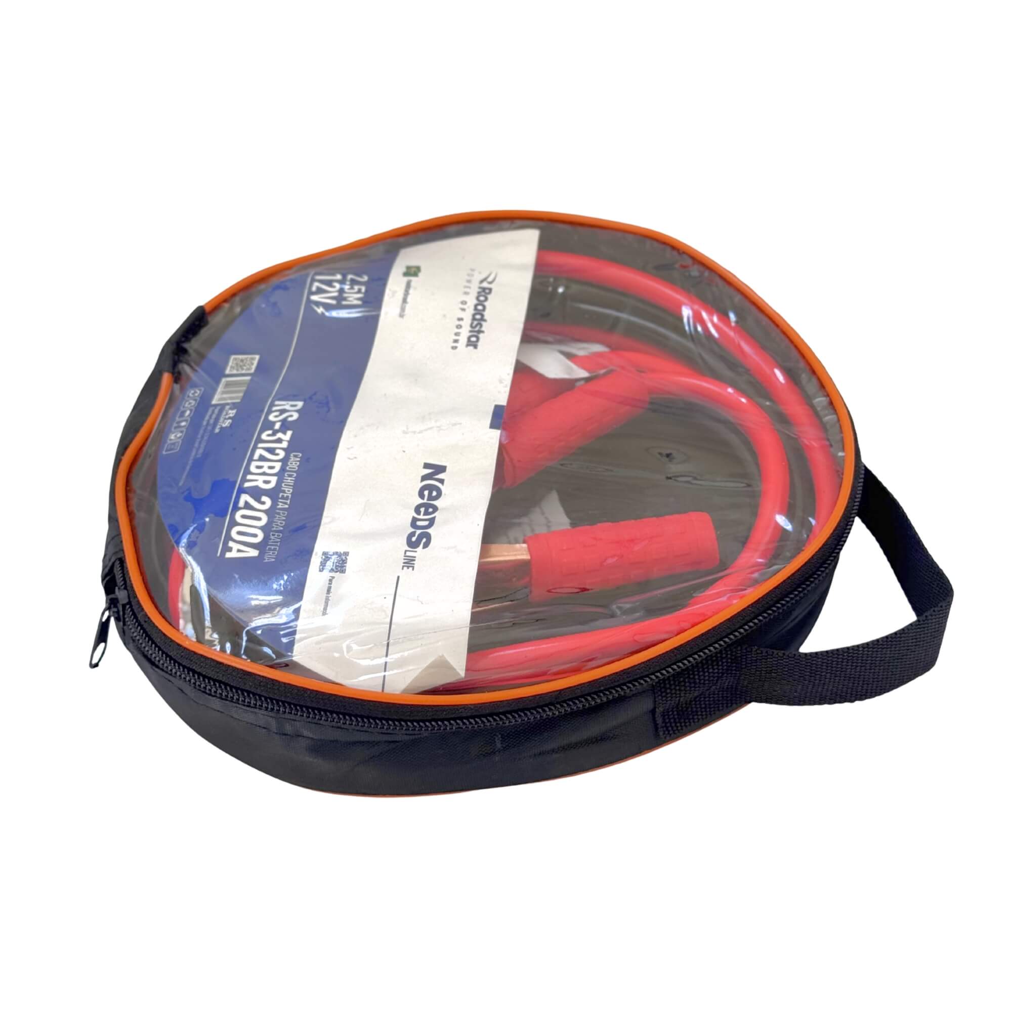 Cabo Auxiliar Partida Bateria 200A 2,5M Roadstar - RS312BR MI
