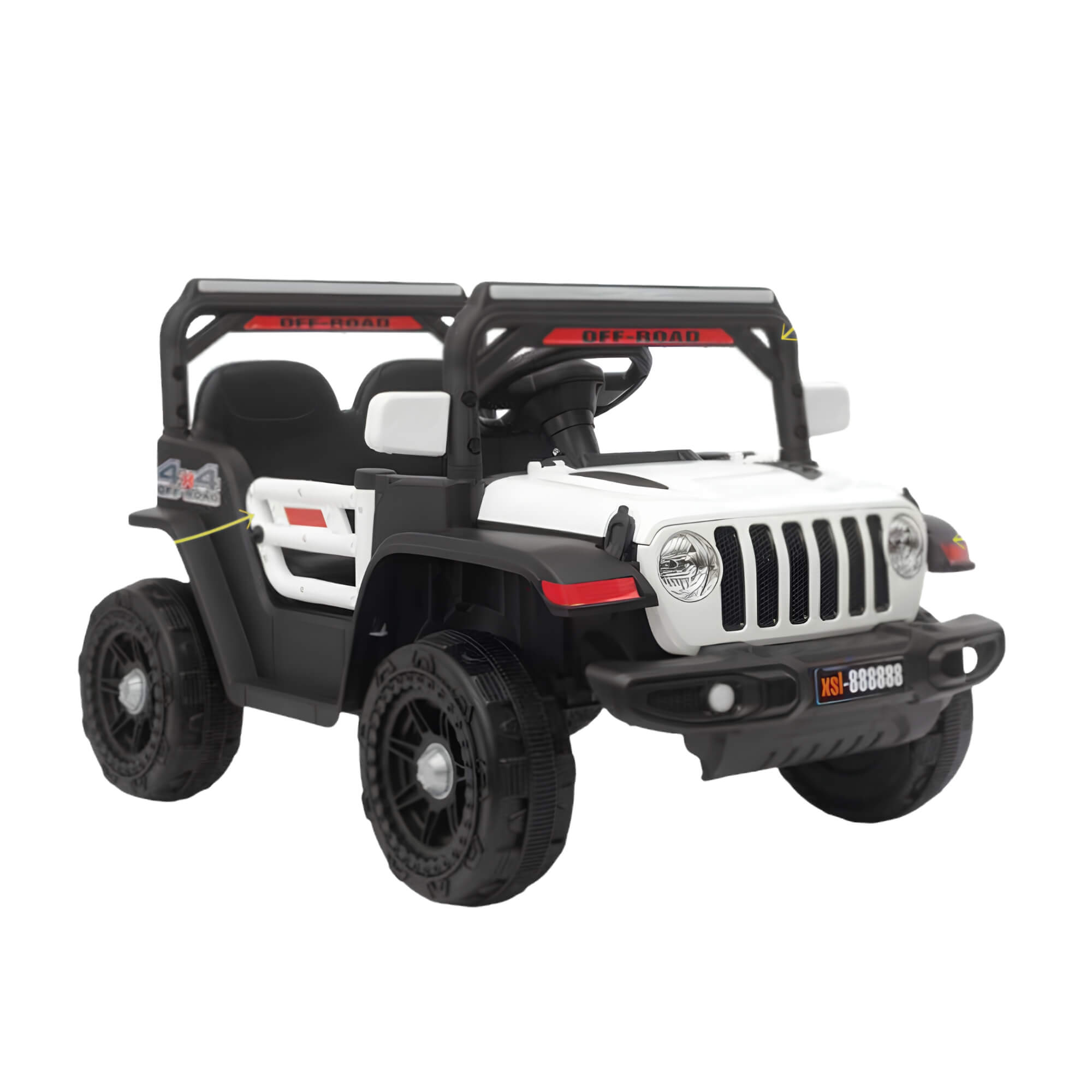Carro Elétrico Infantil Mini Jeep 12V Branco Zippy Toys - 16161