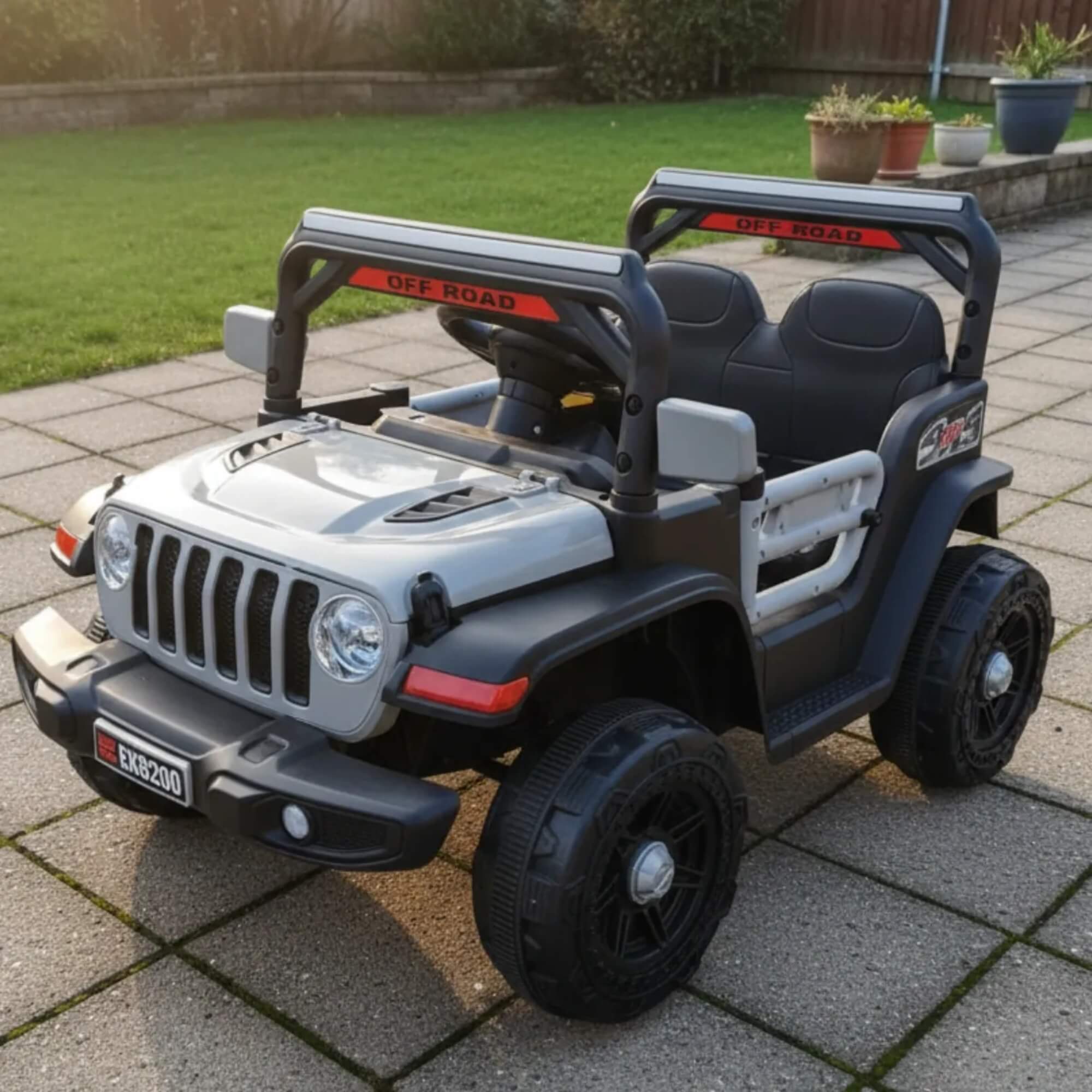 Carro Elétrico Infantil Mini Jeep 12V cor cinza Zippy Toys - 16162
