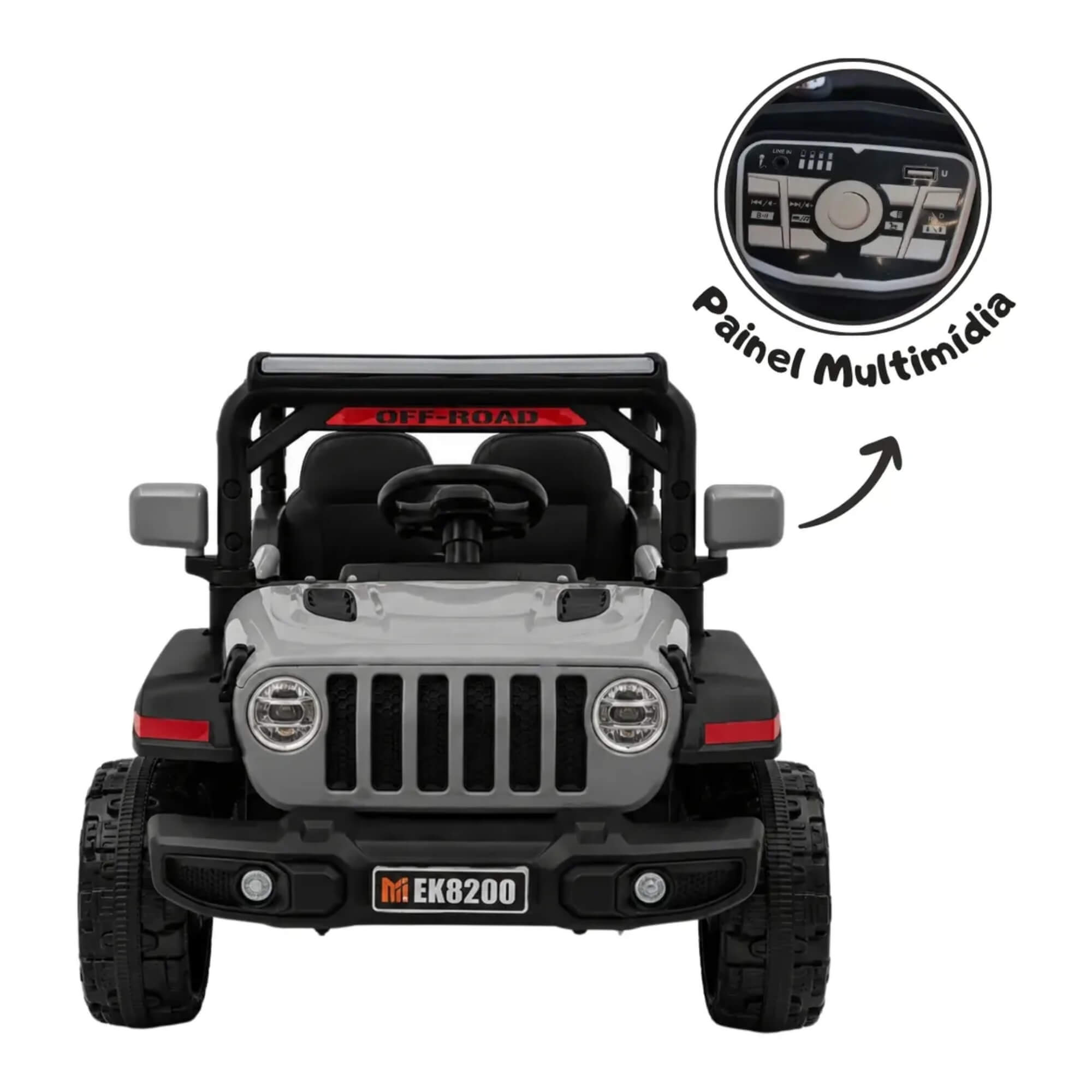 Carro Elétrico Infantil Mini Jeep 12V cor cinza Zippy Toys - 16162