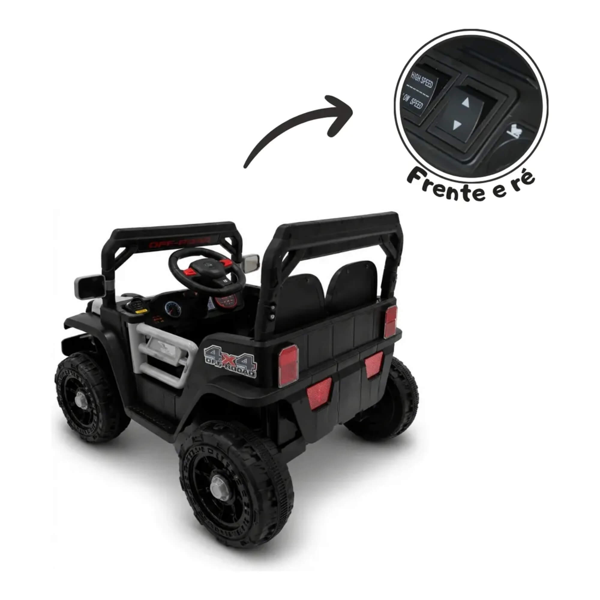 Carro Elétrico Infantil Mini Jeep 12V cor cinza Zippy Toys - 16162
