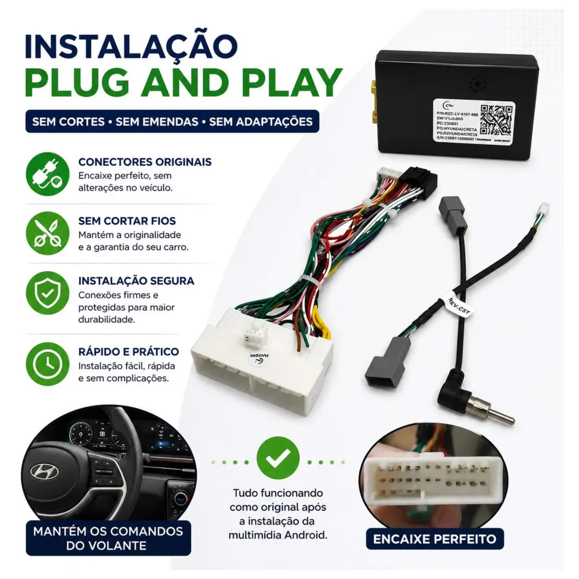 Kit de Controle do Comando Multifunção New Creta A partir de 2025 Expex - EXCANPLUS-HY04