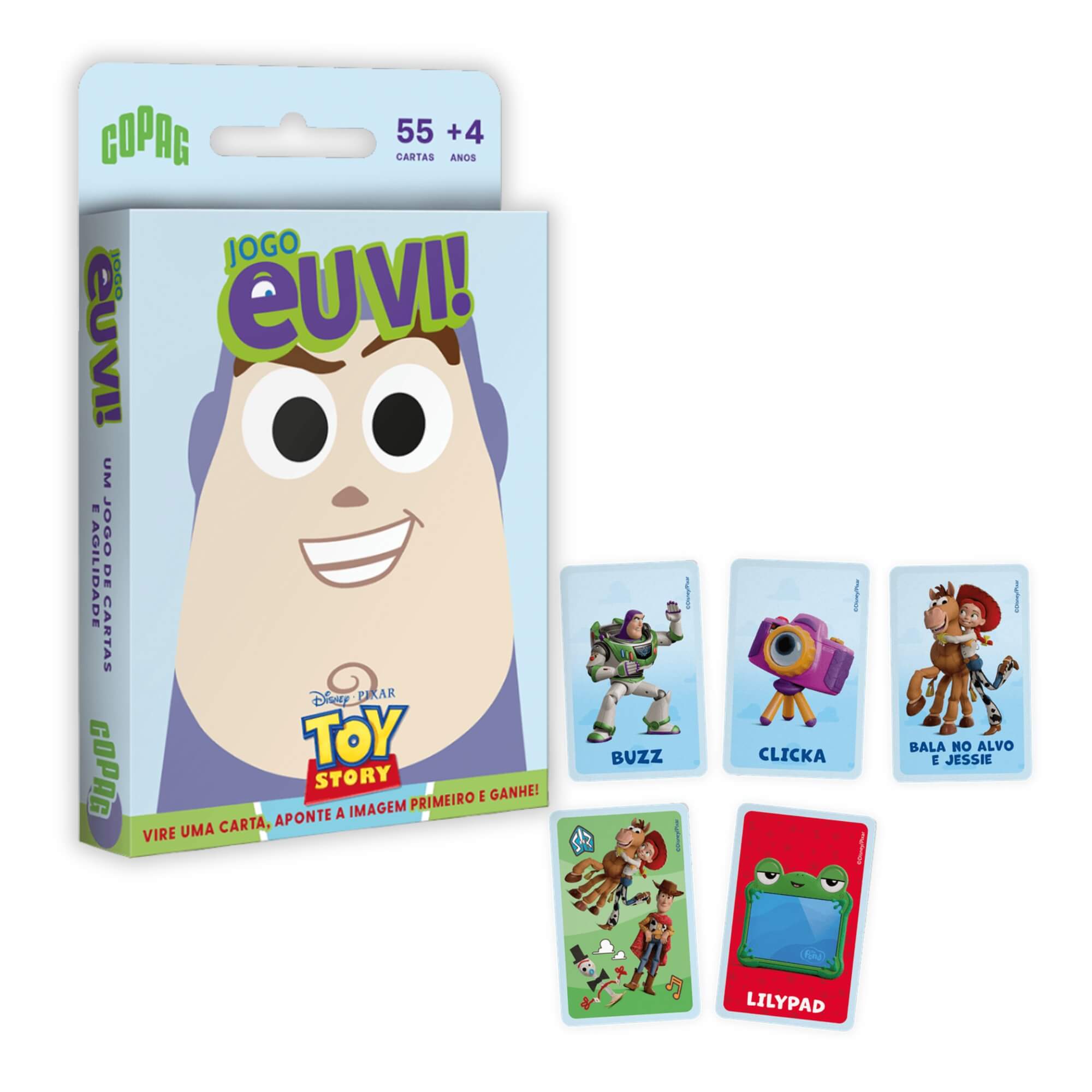 Jogo Eu Vi! Toy Story c/ 55 Cartas +4 Anos Copag - 37487