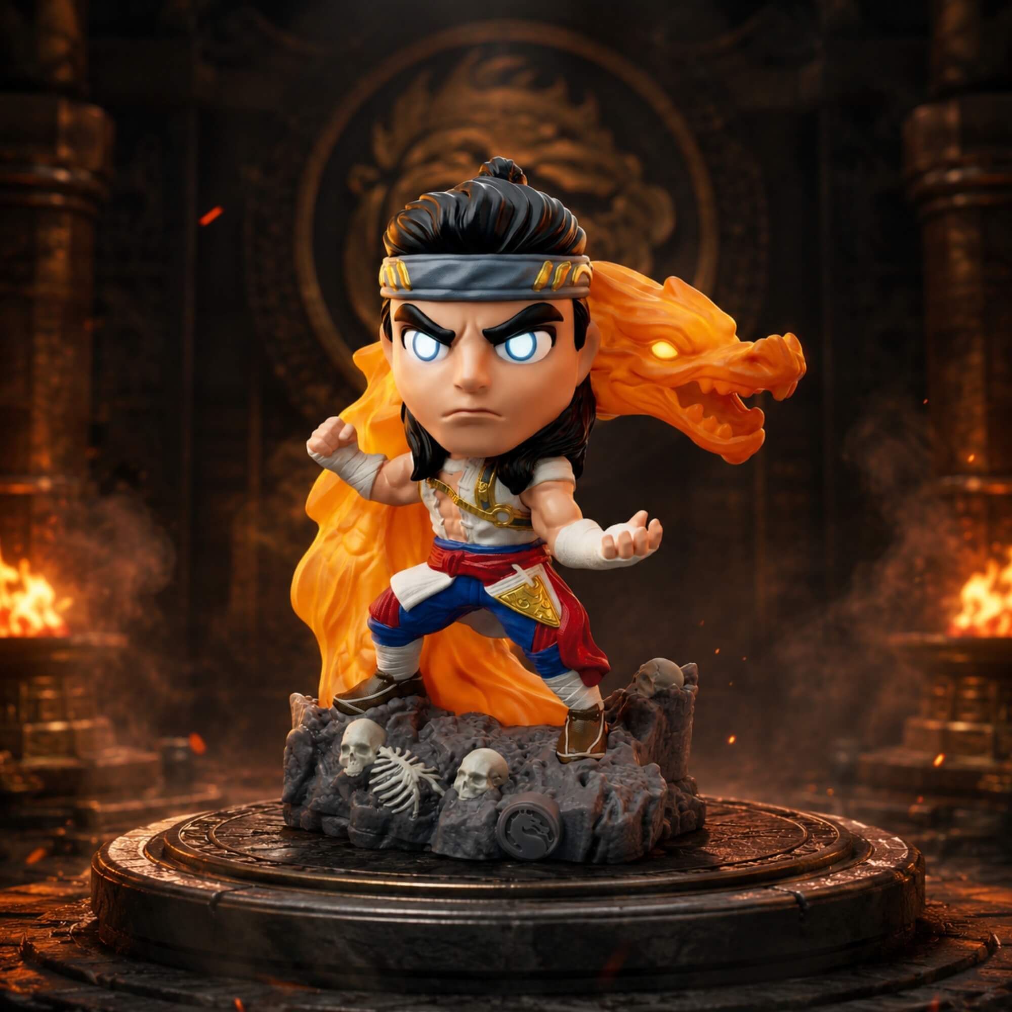 Fandom Box Mortal Kombat Liu Kang - Boneco Colecionável Vinil Atóxico Lider - 3908