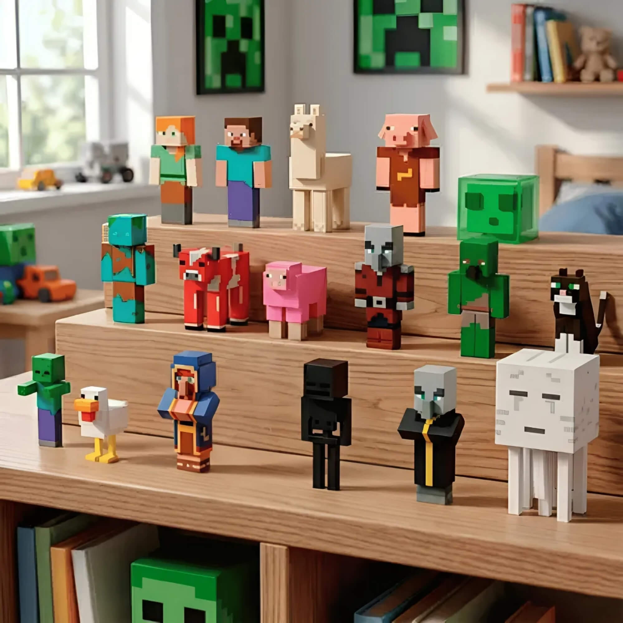 COMP Kit 2 Mini Figura Minecraft Sortido Multikids para Brinquedos - Miniaturas Surpresa