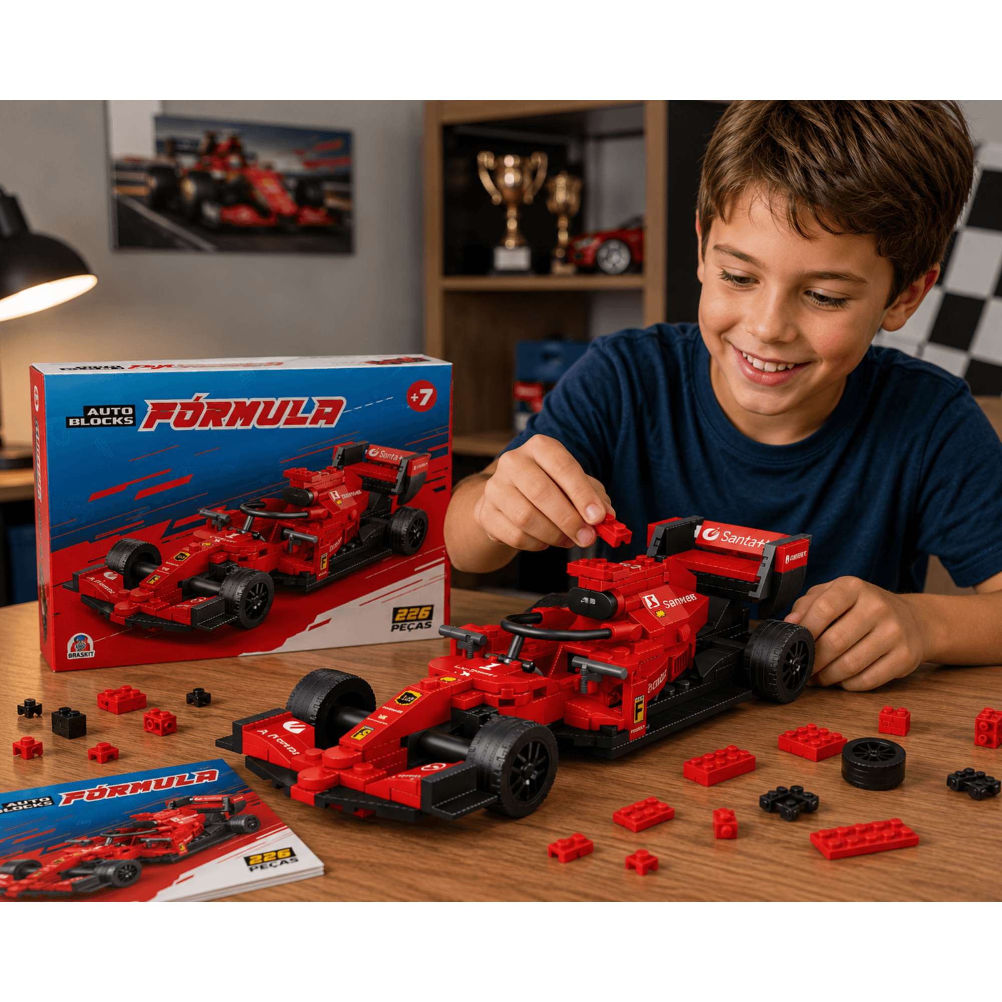 COMP Kit Carros Braskit para Automobilismo - Auto Blocks Fórmula + Off-Road