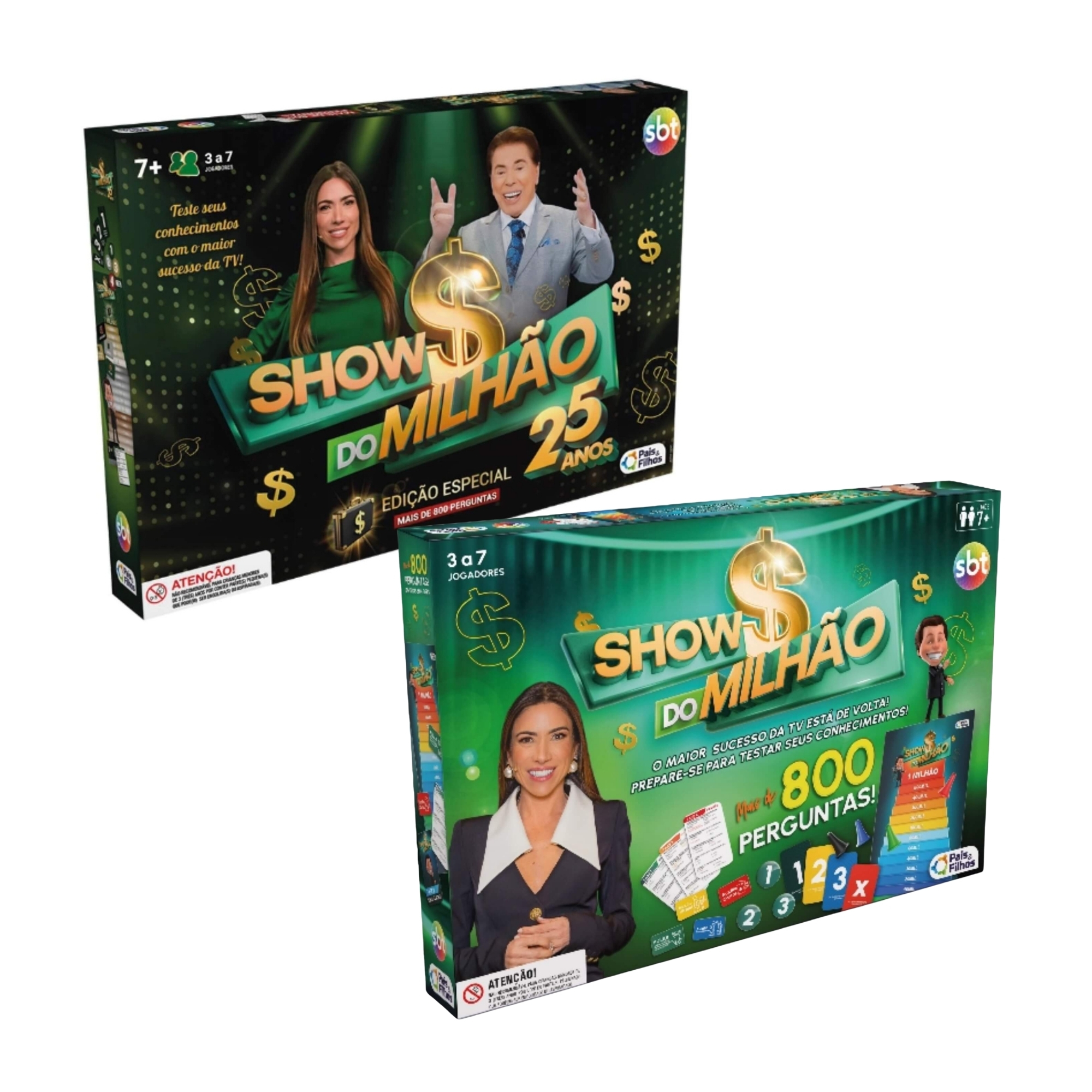 COMP Kit 2 Jogos Show do Milhão Pais e Filhos - Tradicional + Edição Especial 25 Anos