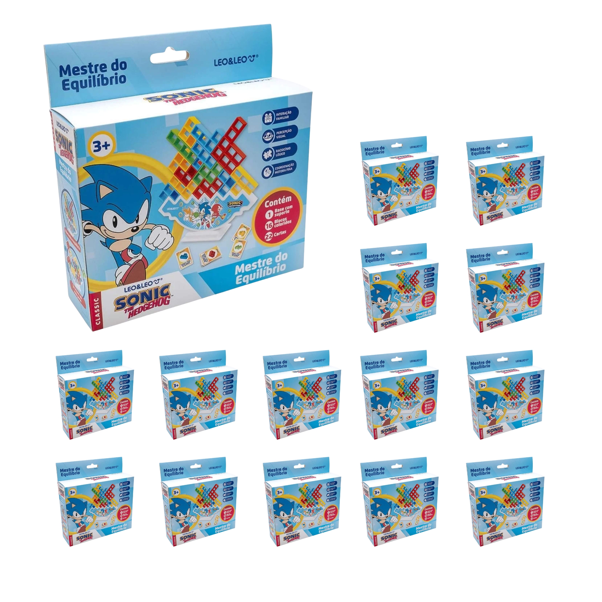 COMP Kit 15x Jogo de Raciocínio Sonic Leo&Leo para Jogos de Mesa - Equilíbrio e Estratégia