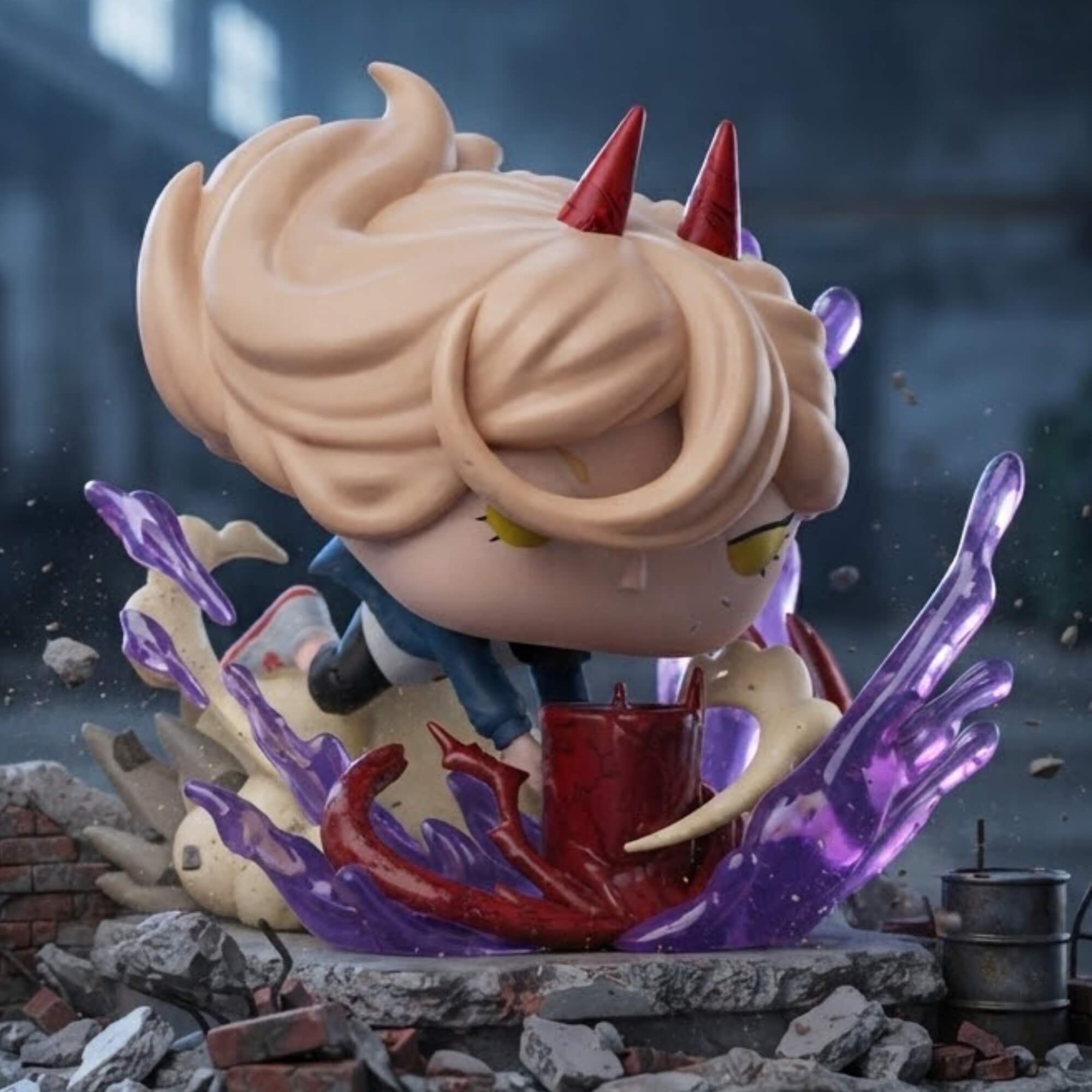 Boneco Funko Pop! Deluxe Chainsaw Man - Power E Martelo De Sangue Candide - 12577