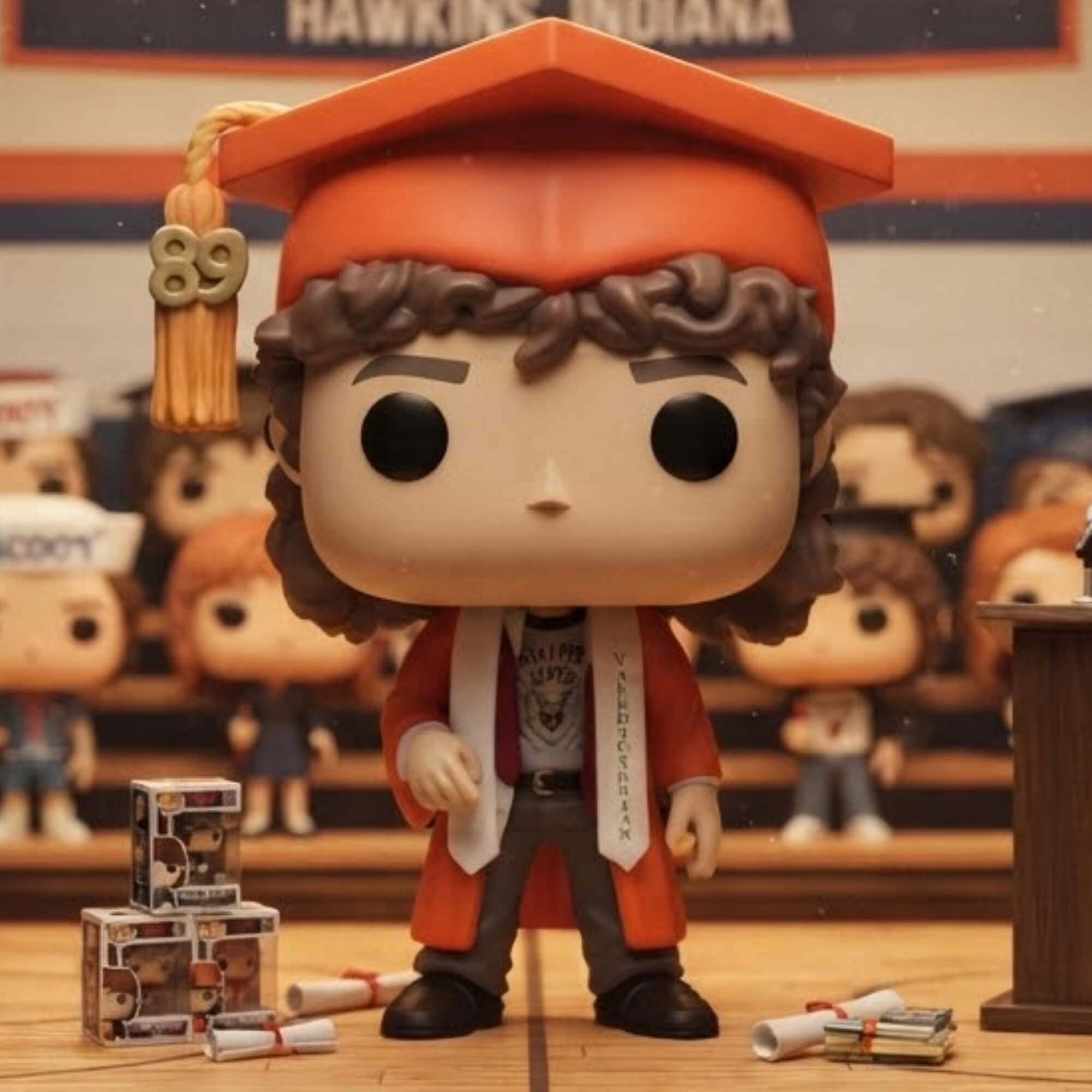 Boneco Funko Pop! Stranger Things T5 - Dustin na Formatura Candide - 13068