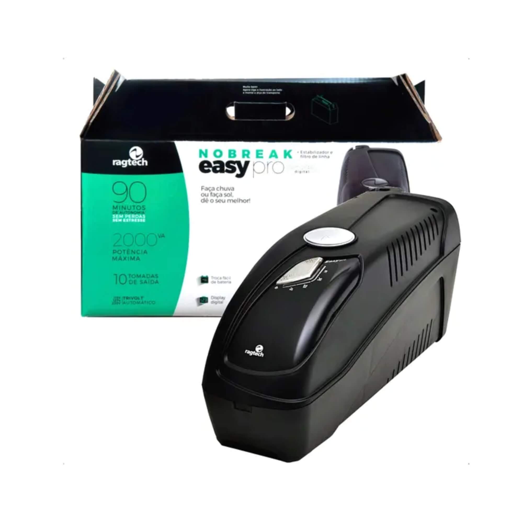 Nobreak Ragtech 2000VA CBuTI 20NEP4037 Senoidal Easy Pro Trivolt
