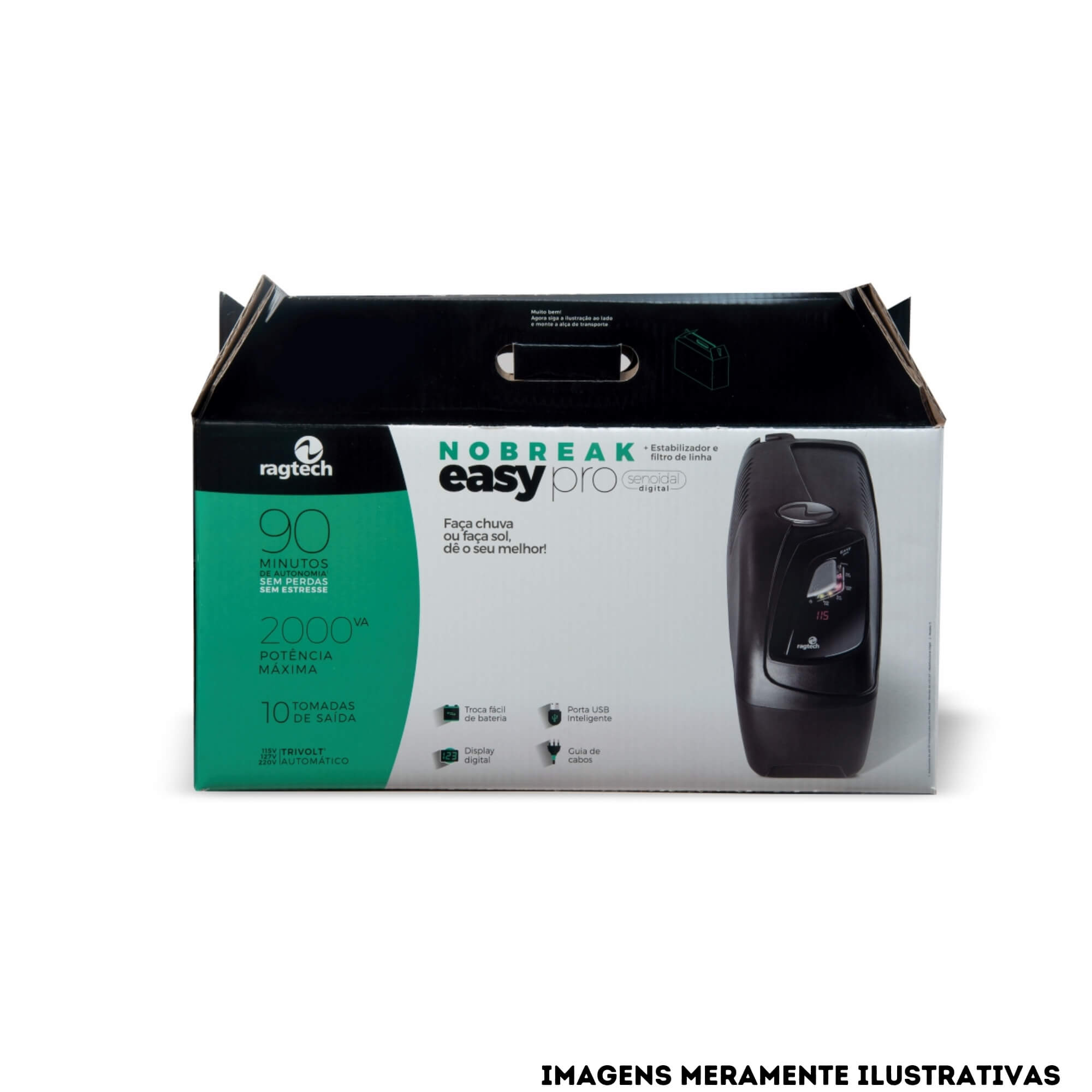 Nobreak Ragtech 2000VA CBuTI 20NEP4037 Senoidal Easy Pro Trivolt