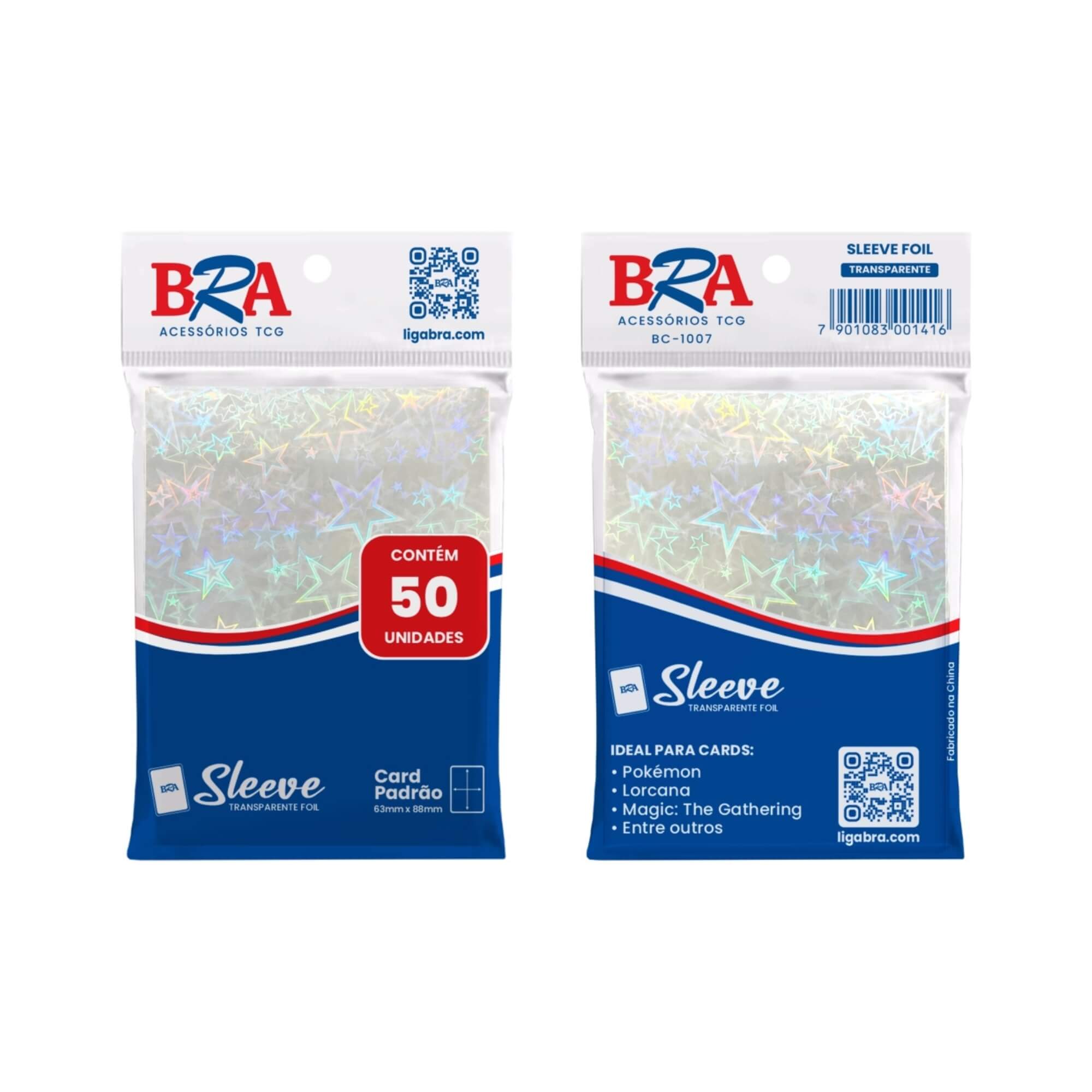 Sleeve Foil 05 Modelos Transparente (5 Packs c/ 50 unidades cada) BRA - BC-1007