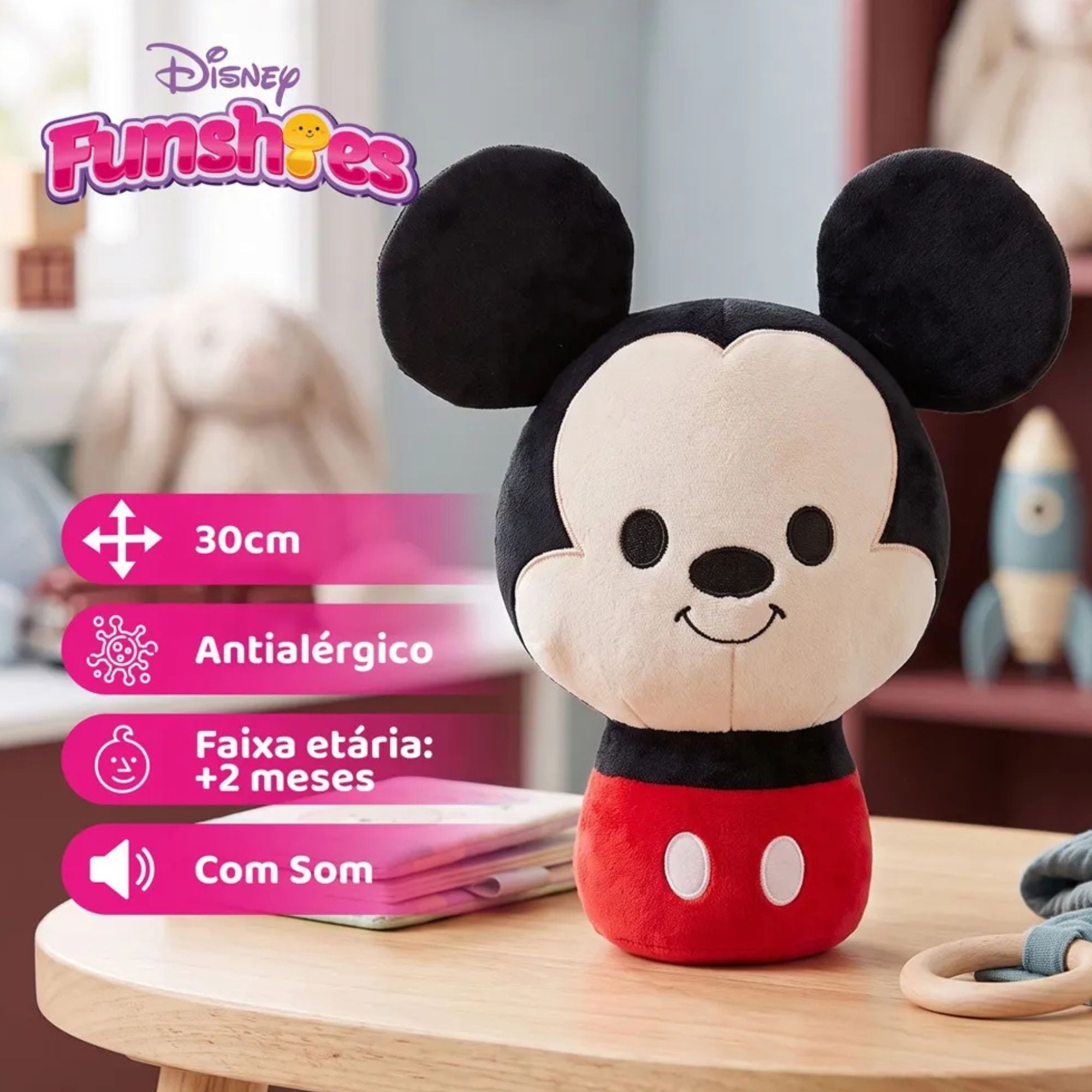 Pelúcia Fushies Disney Mickey Multikids - BR2685