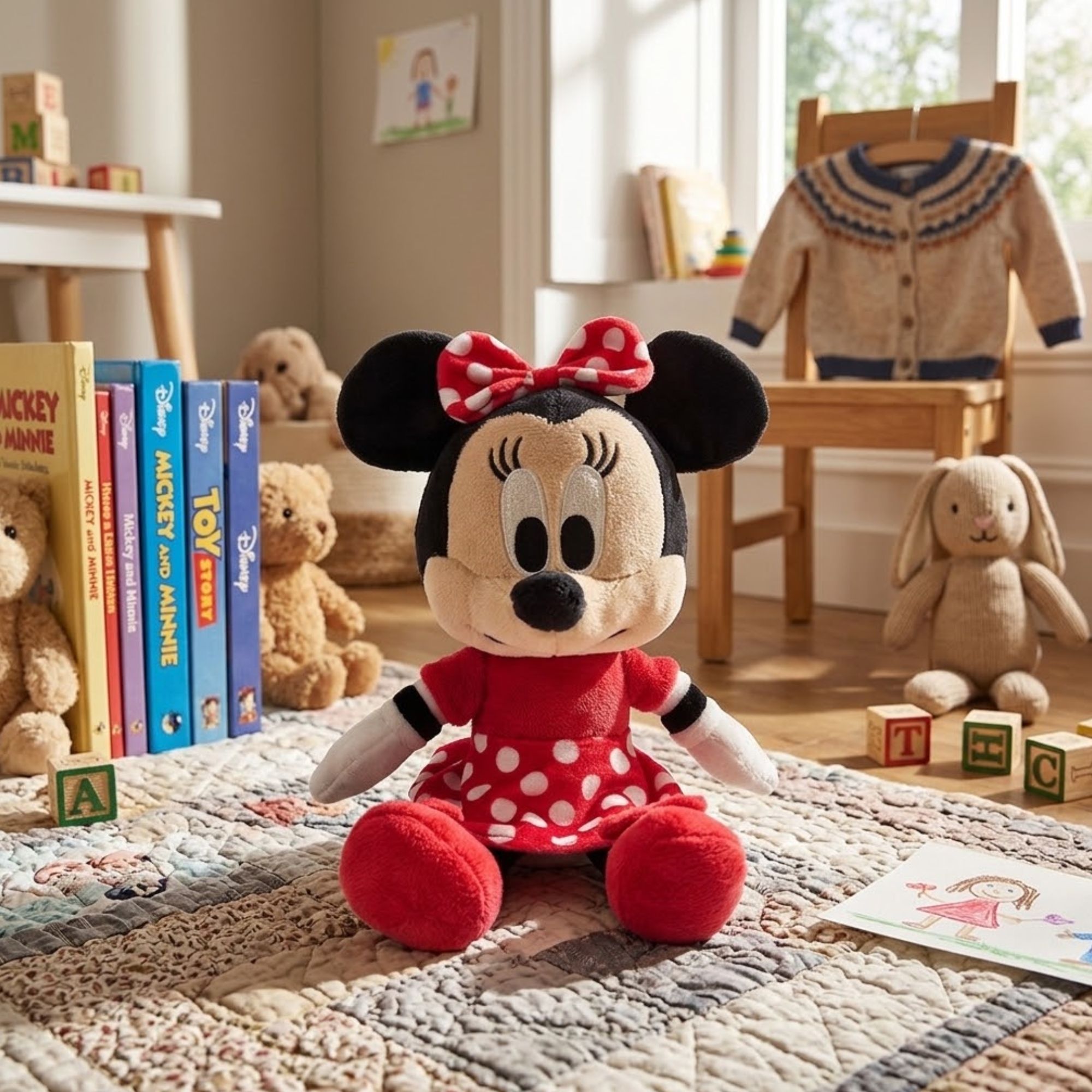 Pelúcia Disney Big Head Minnie c/ Luz e Som Multikids - BR2647