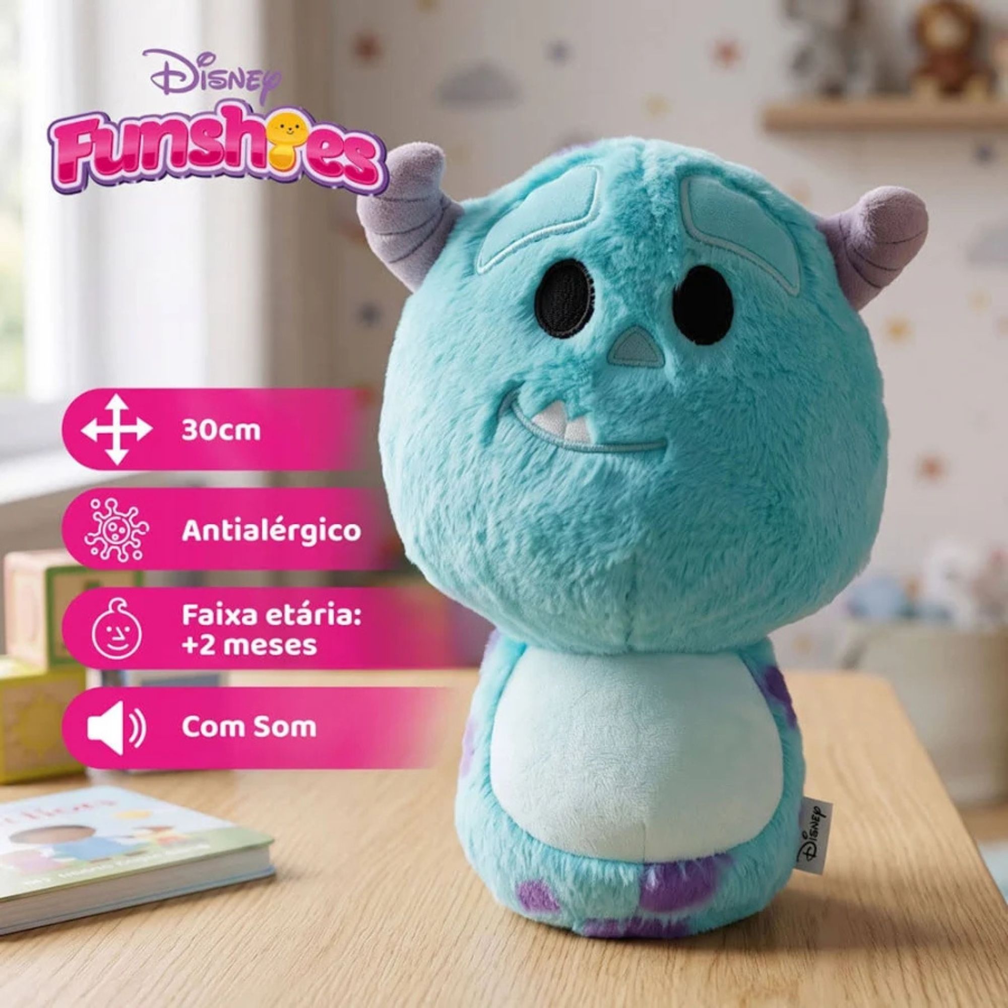 Pelúcia Funshies Disney Sulley Monstros S.A. Multikids - BR2764