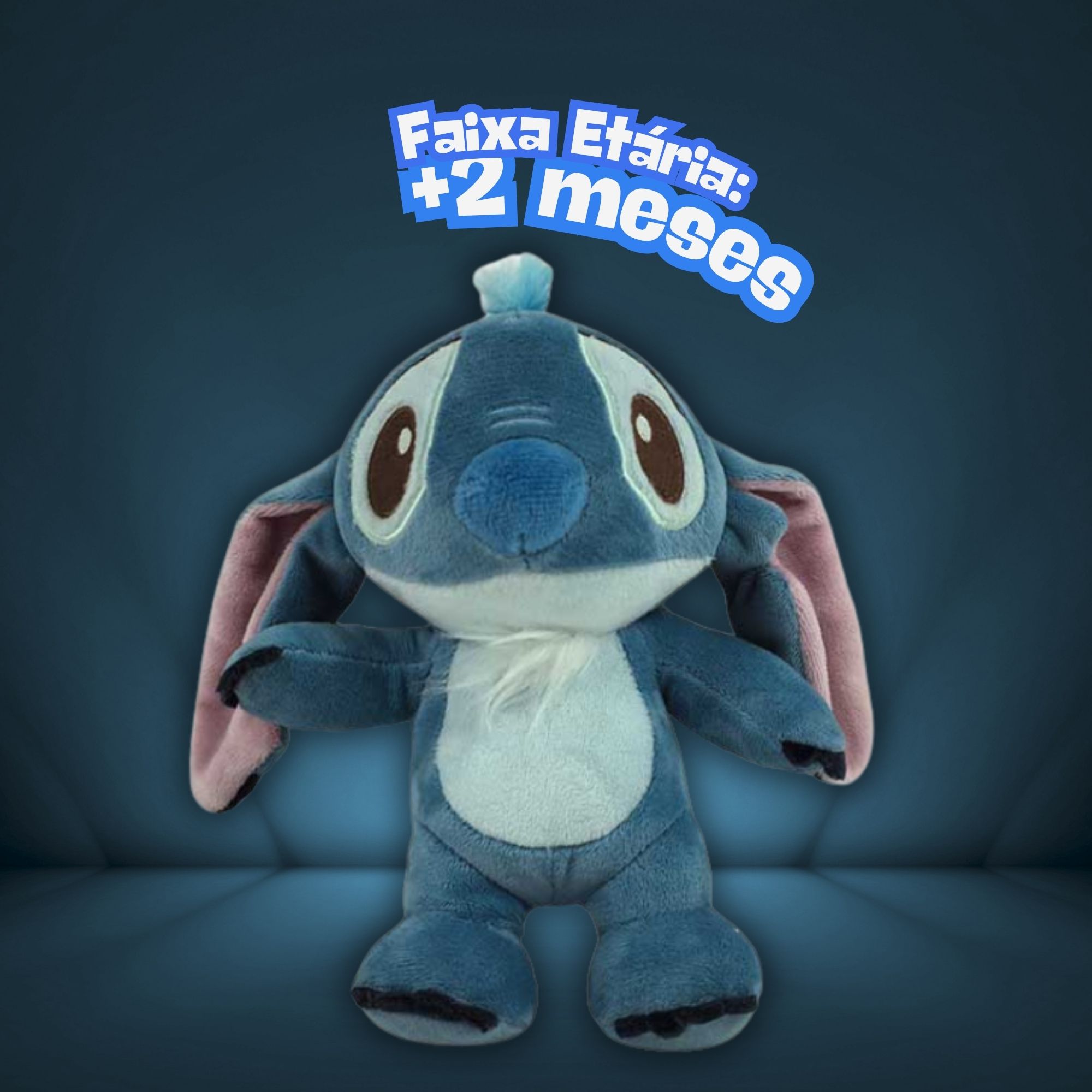 Pelúcia Disney Big Head Stitch c/ Luz e Som Multikids - BR2755